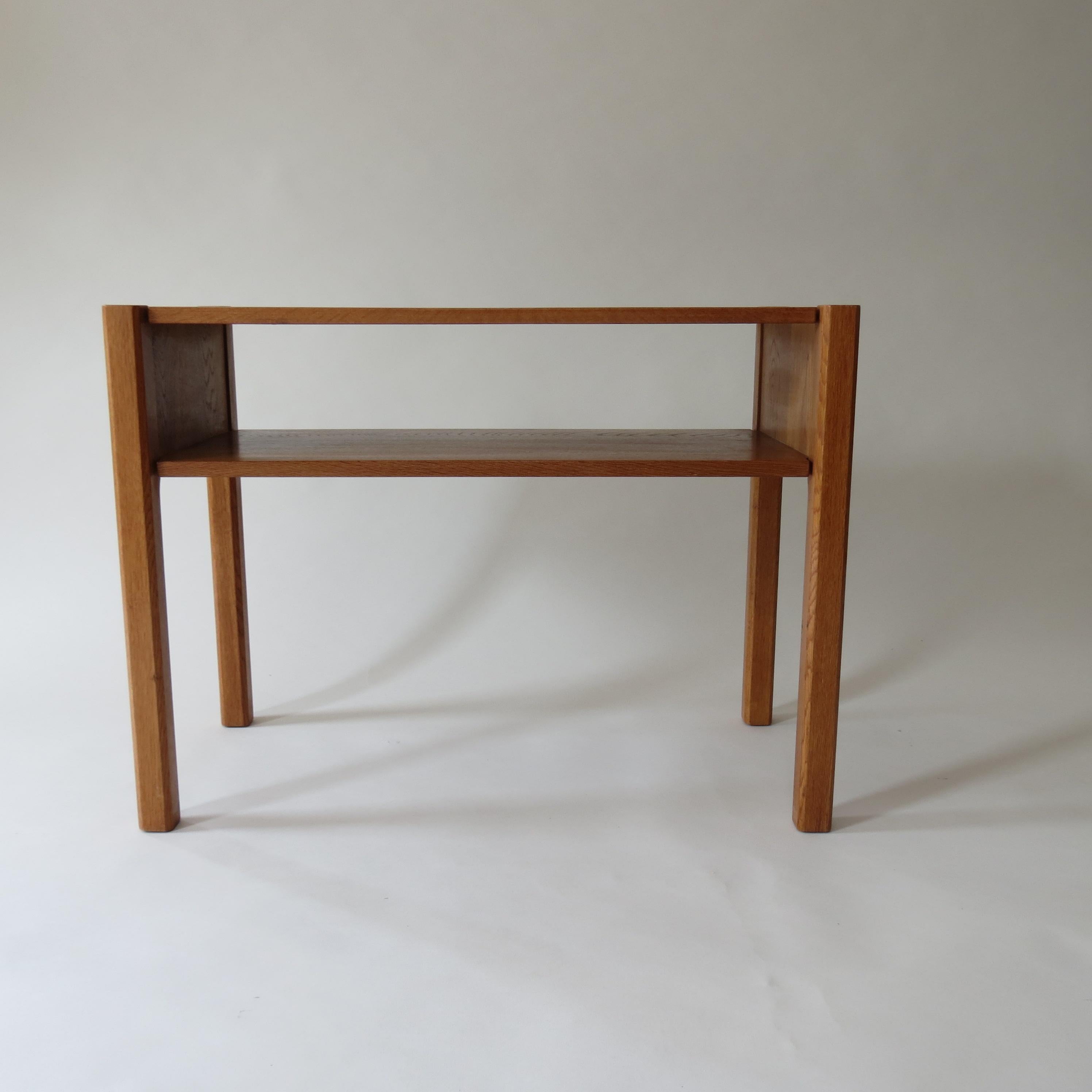 Arts and Crafts 1960s Oak Arts Craft Style Side Table Nightstand Hand Produced by Paul Litton 