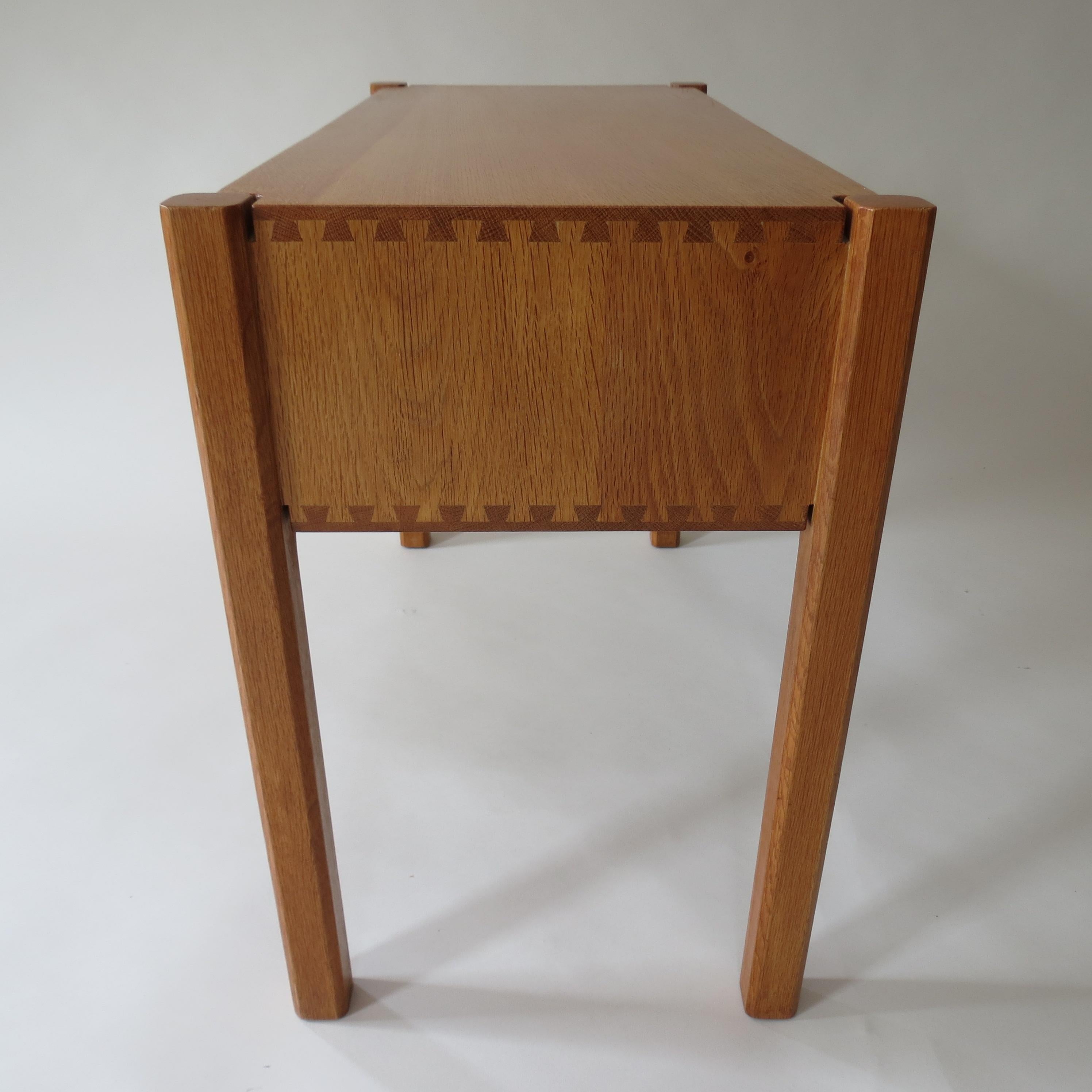 1960s Oak Arts Craft Style Side Table Nightstand Hand Produced by Paul Litton  1