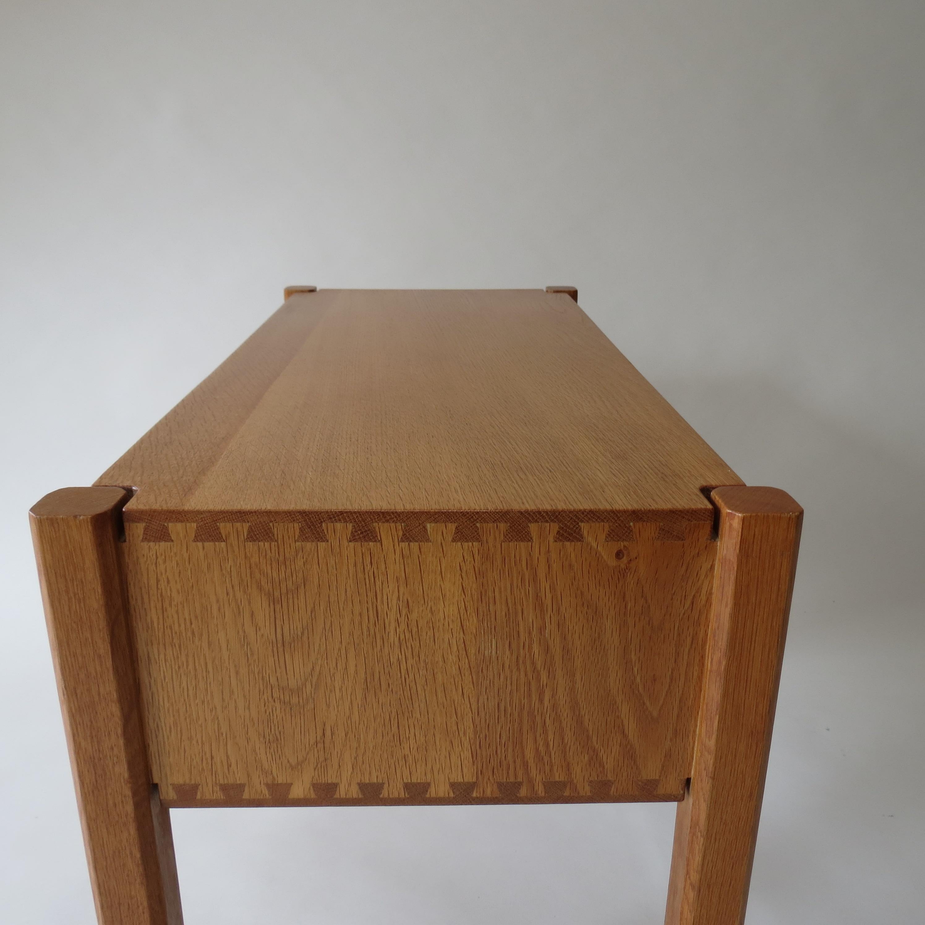 1960s Oak Arts Craft Style Side Table Nightstand Hand Produced by Paul Litton  2