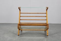 1960s Oak Book Stand Shelf / Rack by  ULUV, Czechoslovakia