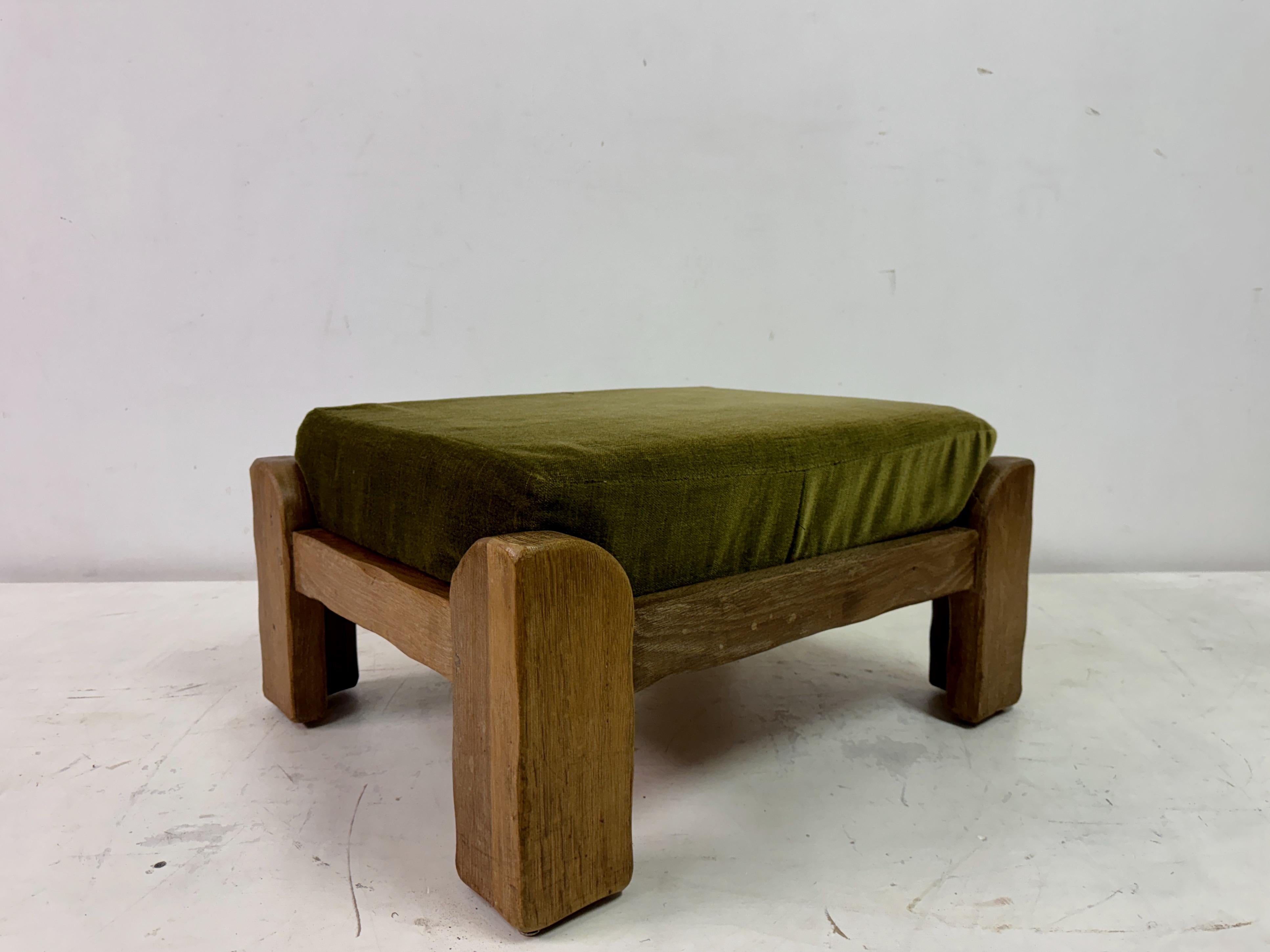 1960er EICHE Brutalistischer Hocker oder Ottomane von De Puydt im Zustand „Gut“ im Angebot in London, London