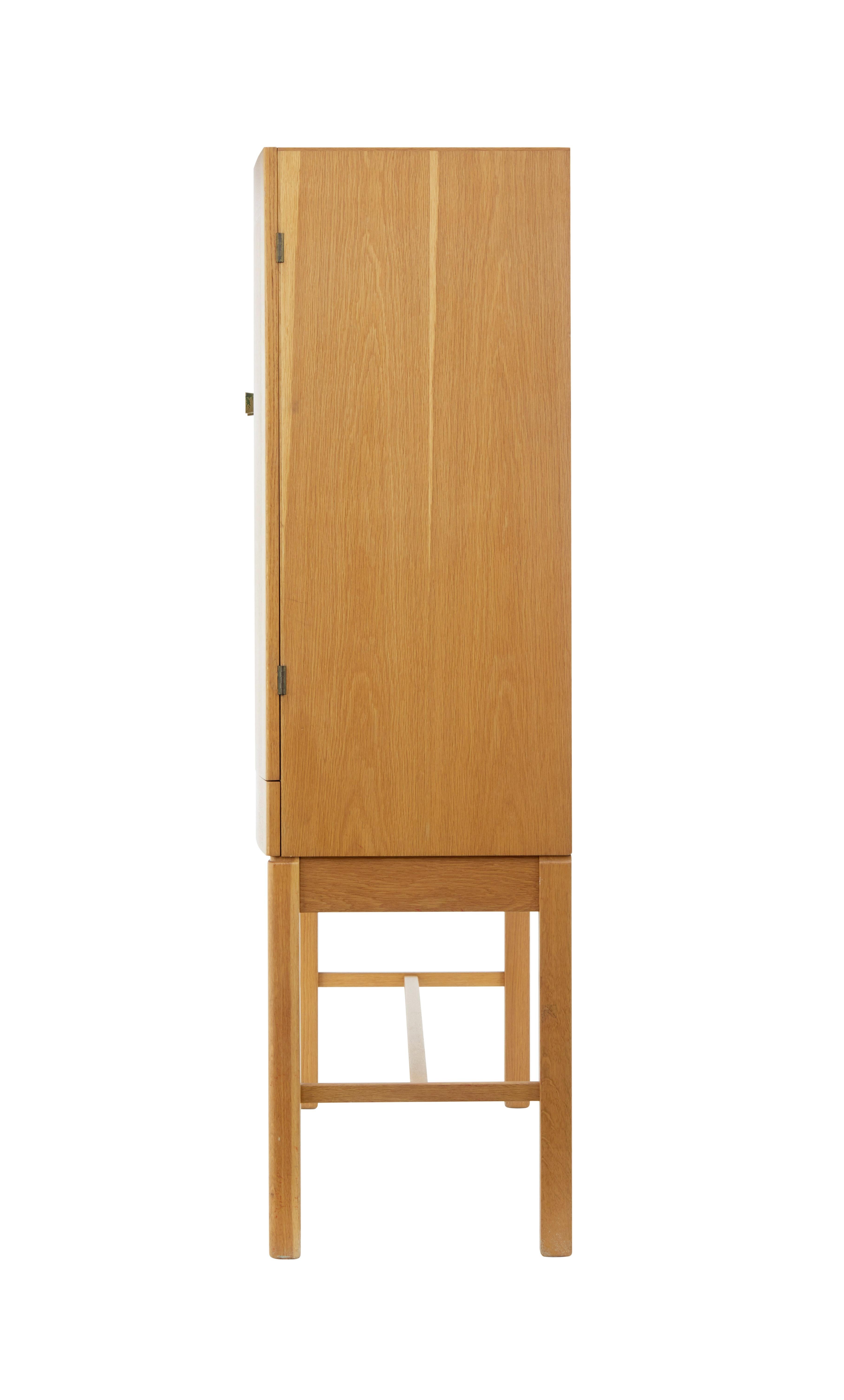 Woodwork 1960's Oak Cabinet on Stand by Gunnar Mystrand for Kallemo