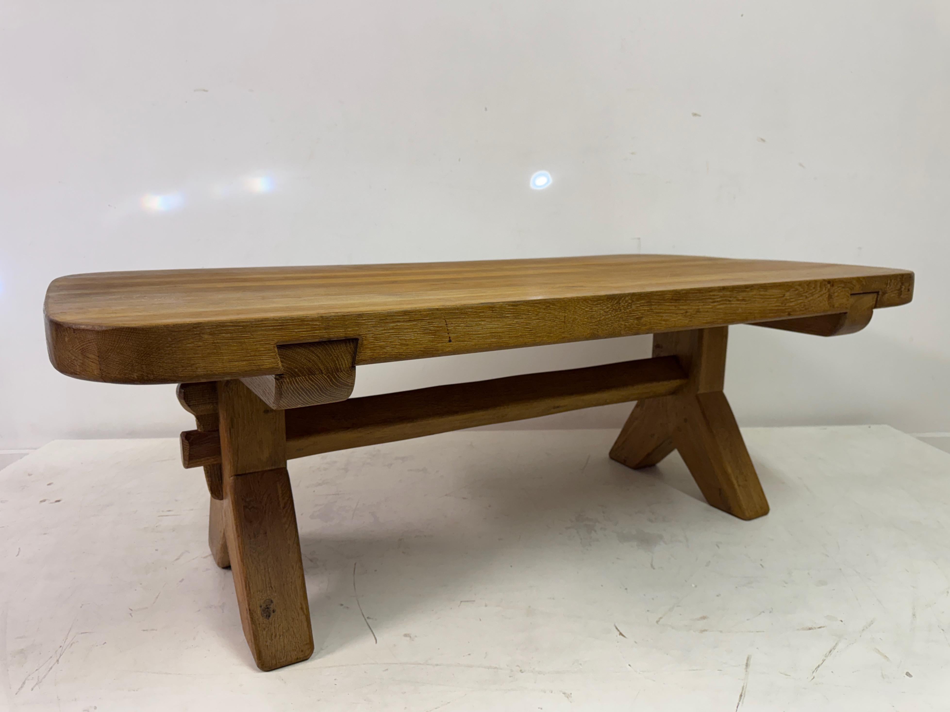Table basse en Oak Oak des années 1960 par De Puydt en vente 7