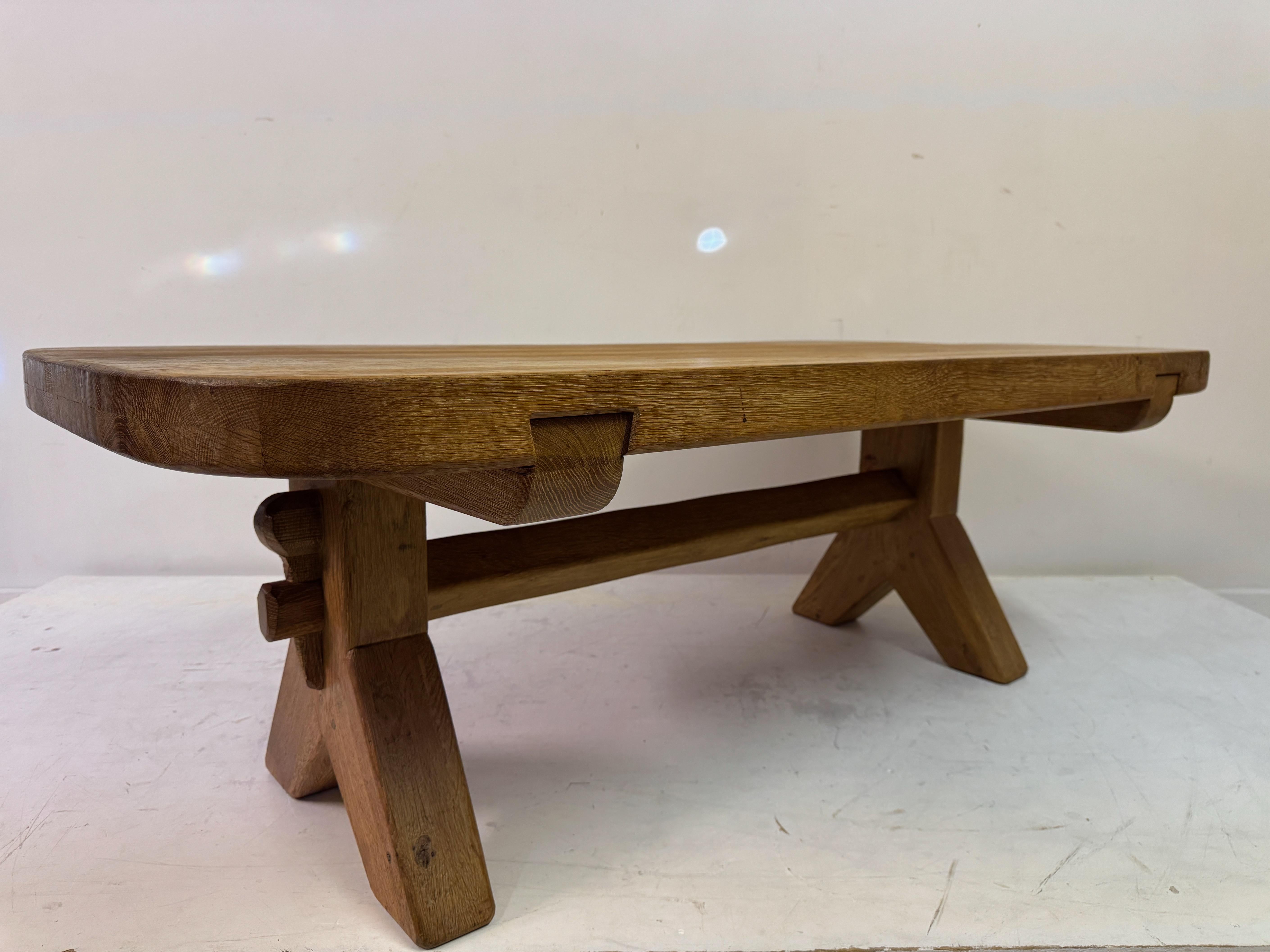 Table basse en Oak Oak des années 1960 par De Puydt en vente 8
