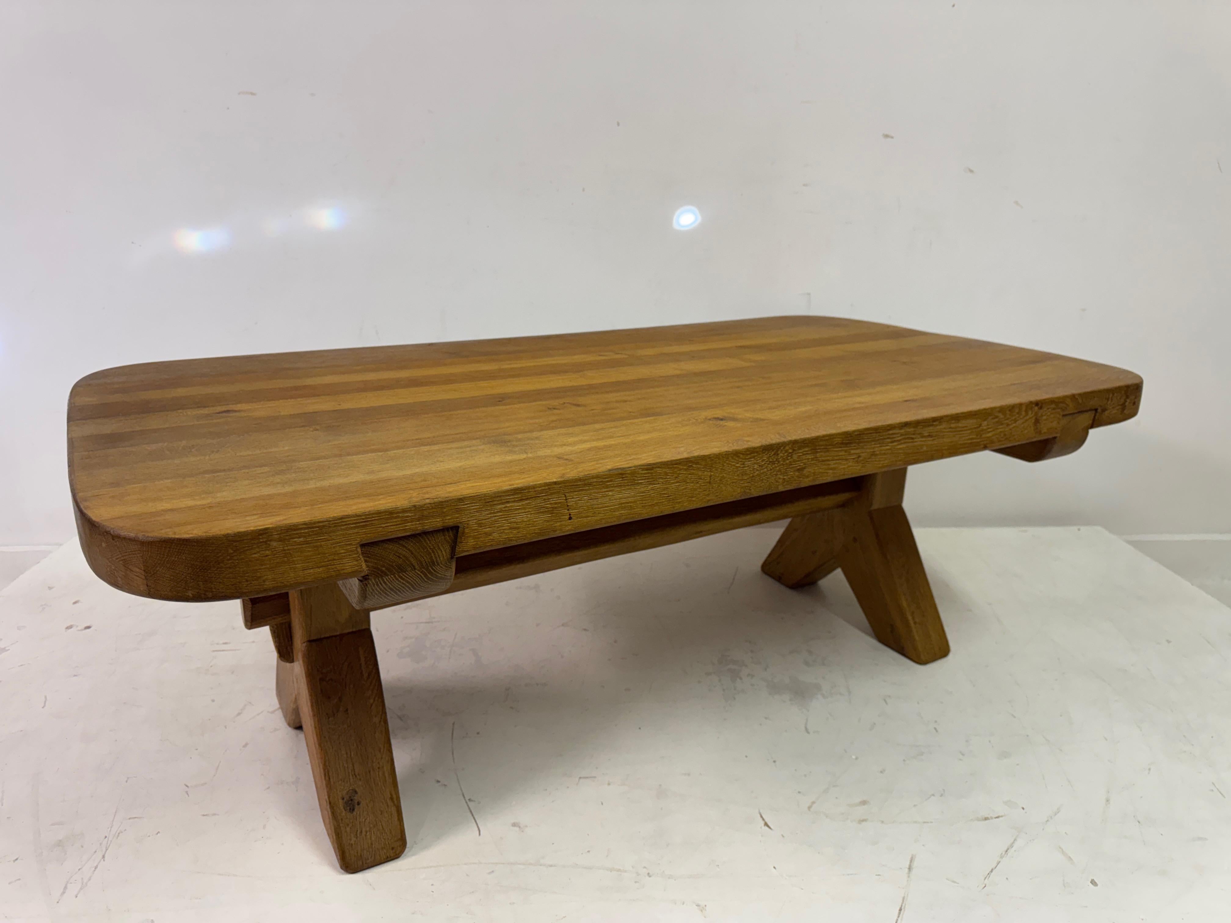 Table basse en Oak Oak des années 1960 par De Puydt en vente 8