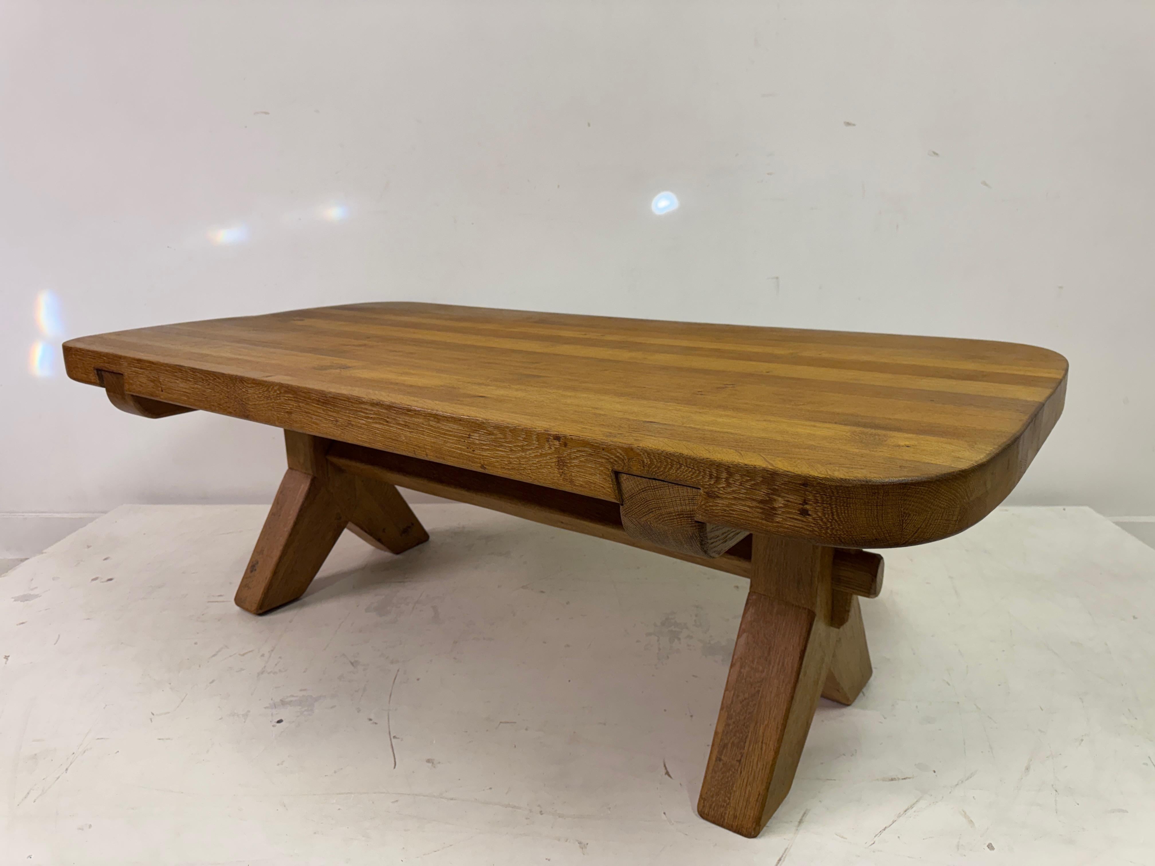Table basse en Oak Oak des années 1960 par De Puydt en vente 11