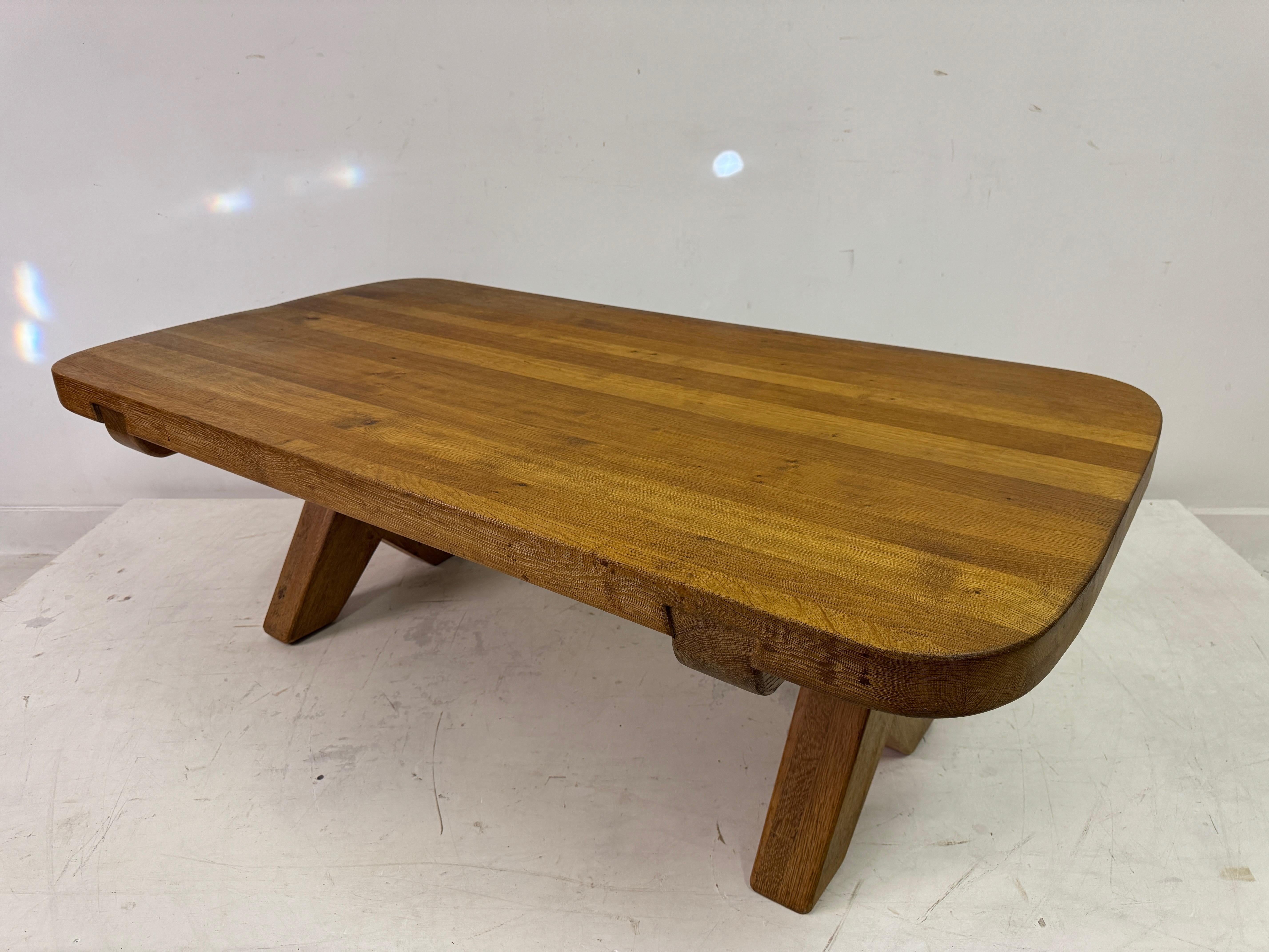 Table basse en Oak Oak des années 1960 par De Puydt en vente 12