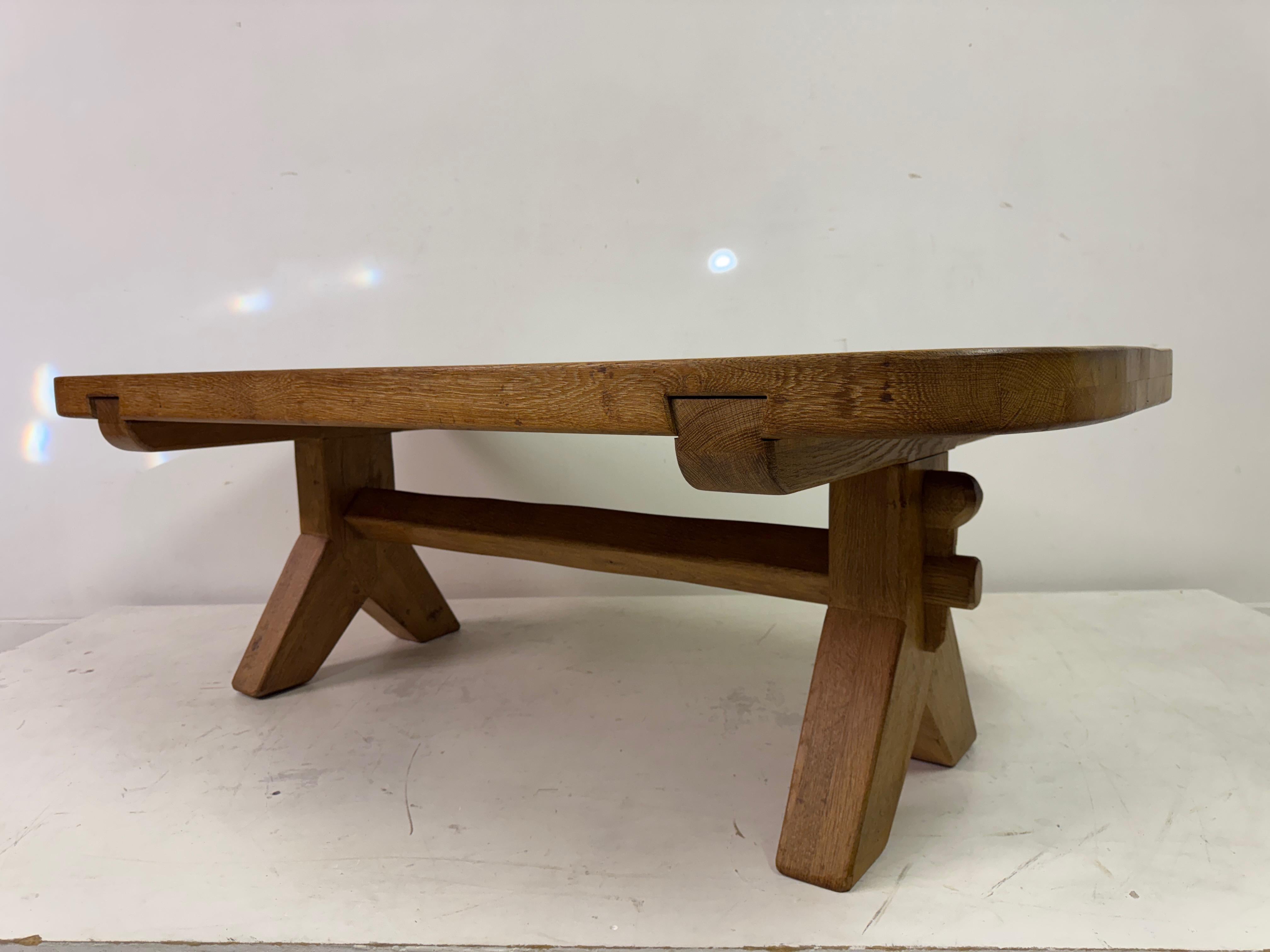 Table basse en Oak Oak des années 1960 par De Puydt en vente 13