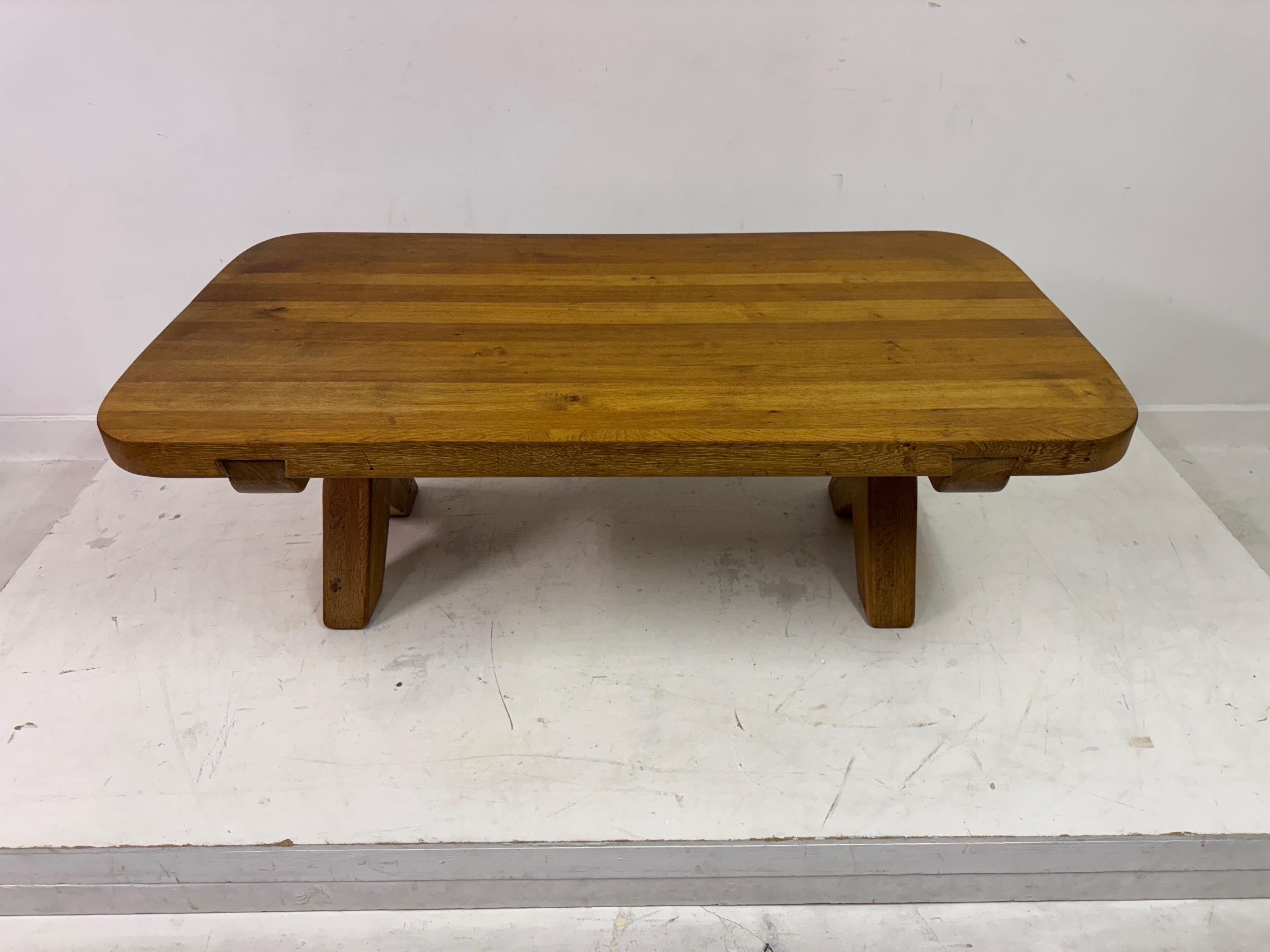 Country Table basse en Oak Oak des années 1960 par De Puydt en vente