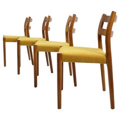 1960s Oak Dining Chairs by N.O. Møller, Set of 4