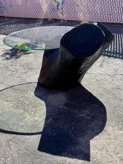 1960s Oak Ebony Cantilevered Sculptural Wabi Sabi Coffee Table