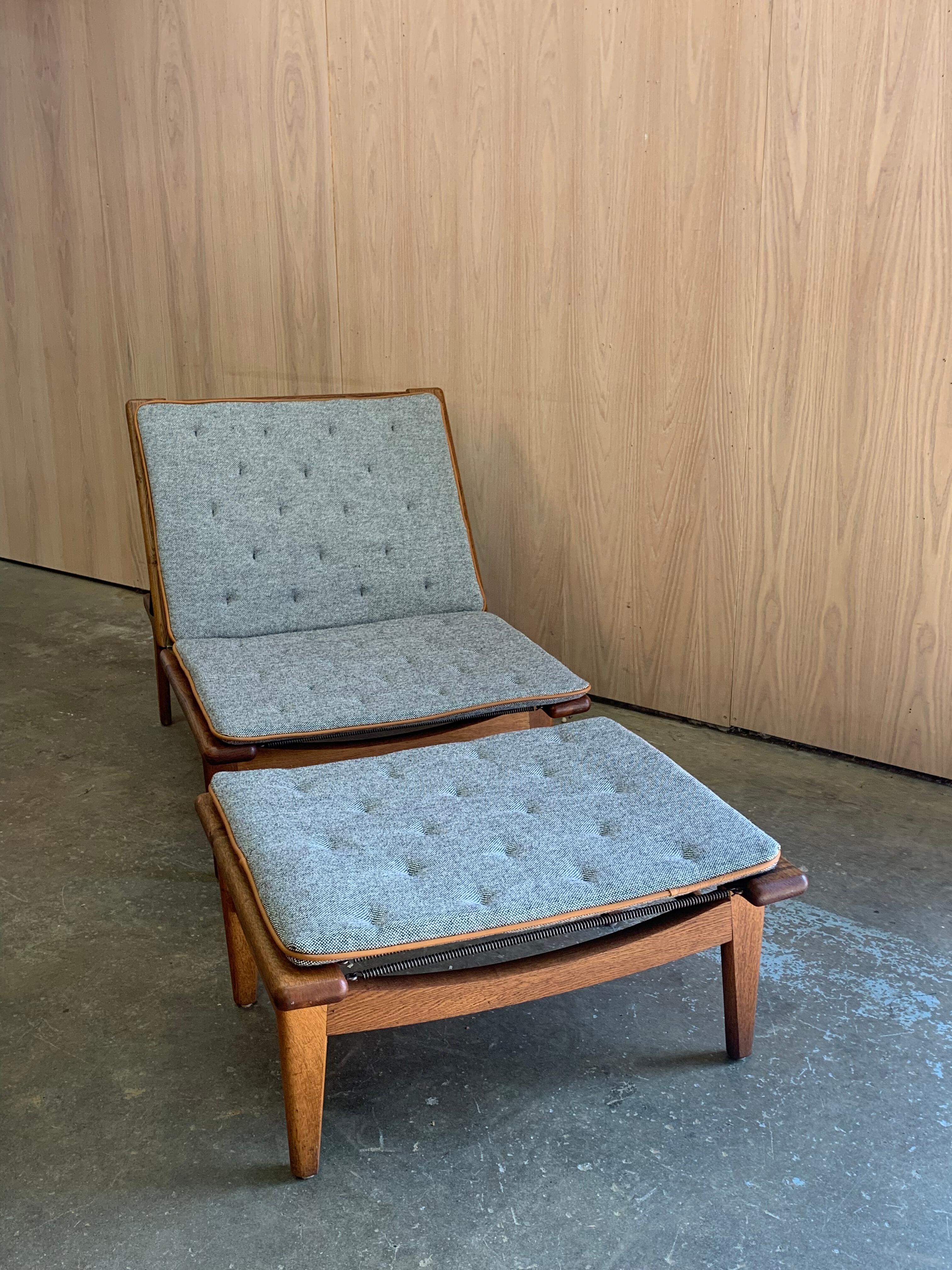 Chaise longue et pouf en Oak des années 1960  Daybed Model No No 1 by Hans Wegner for Getama en vente 4