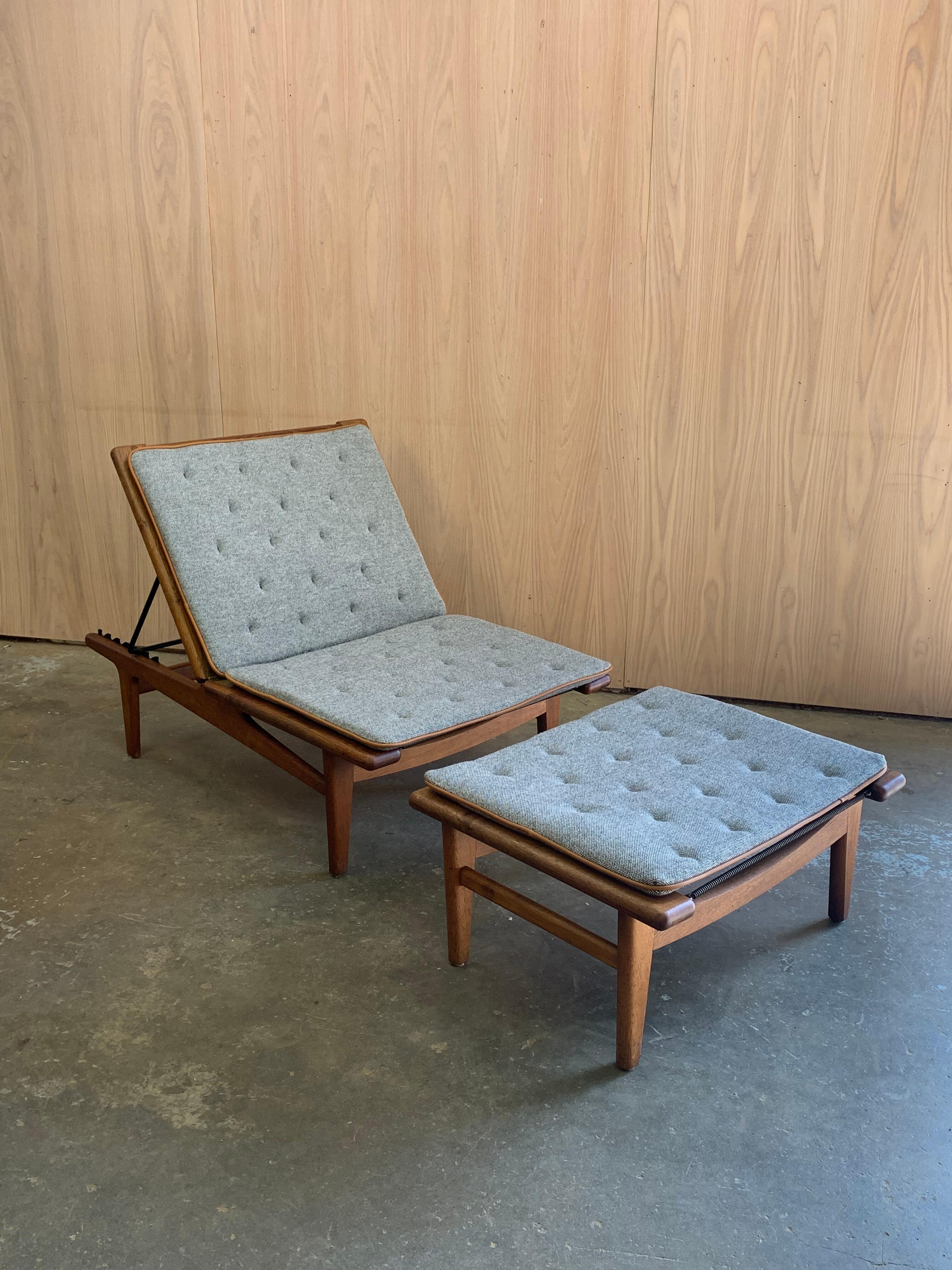Chaise longue et pouf en Oak des années 1960  Daybed Model No No 1 by Hans Wegner for Getama en vente 5
