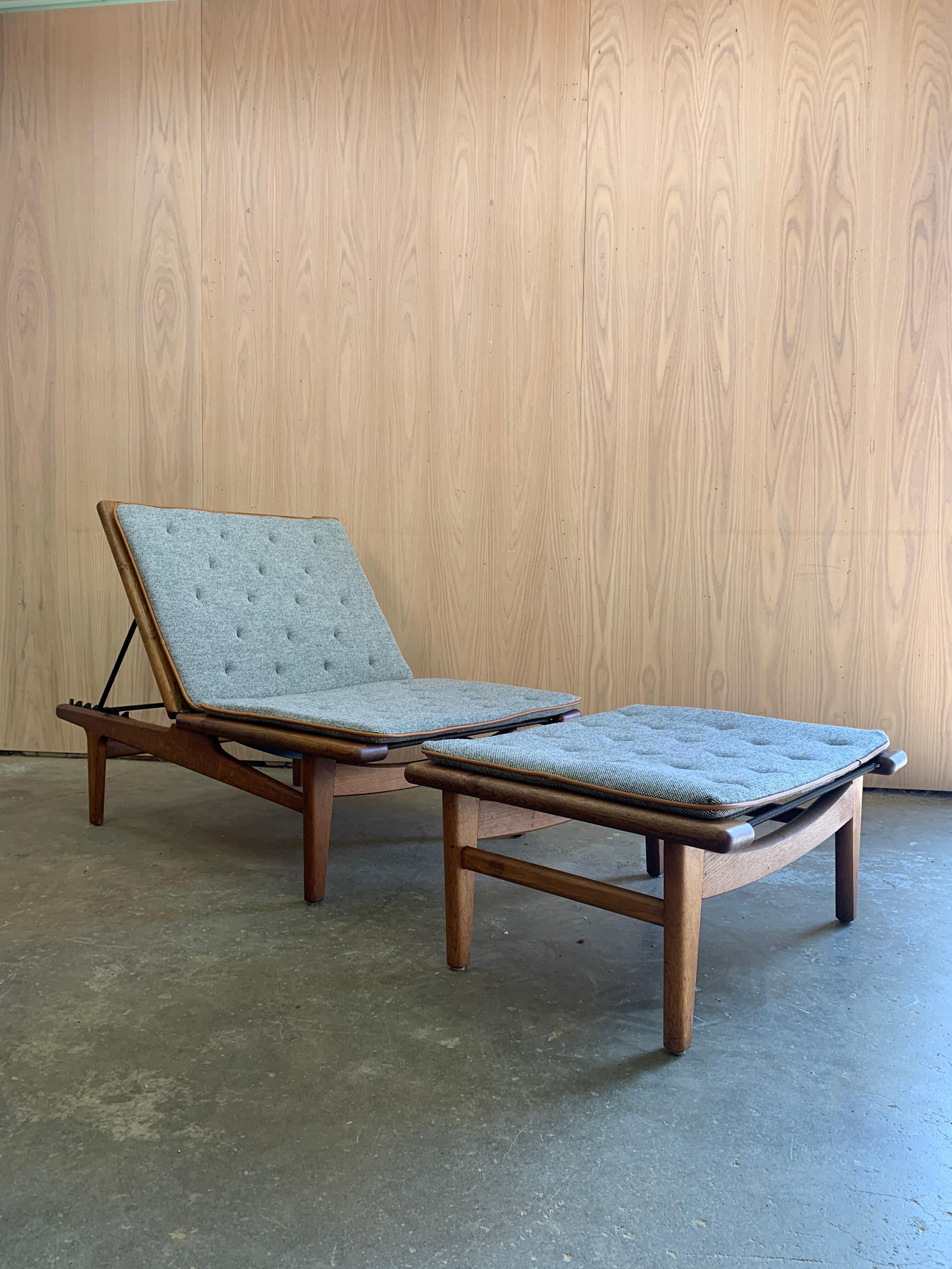 Chaise longue et pouf en Oak des années 1960  Daybed Model No No 1 by Hans Wegner for Getama en vente 6