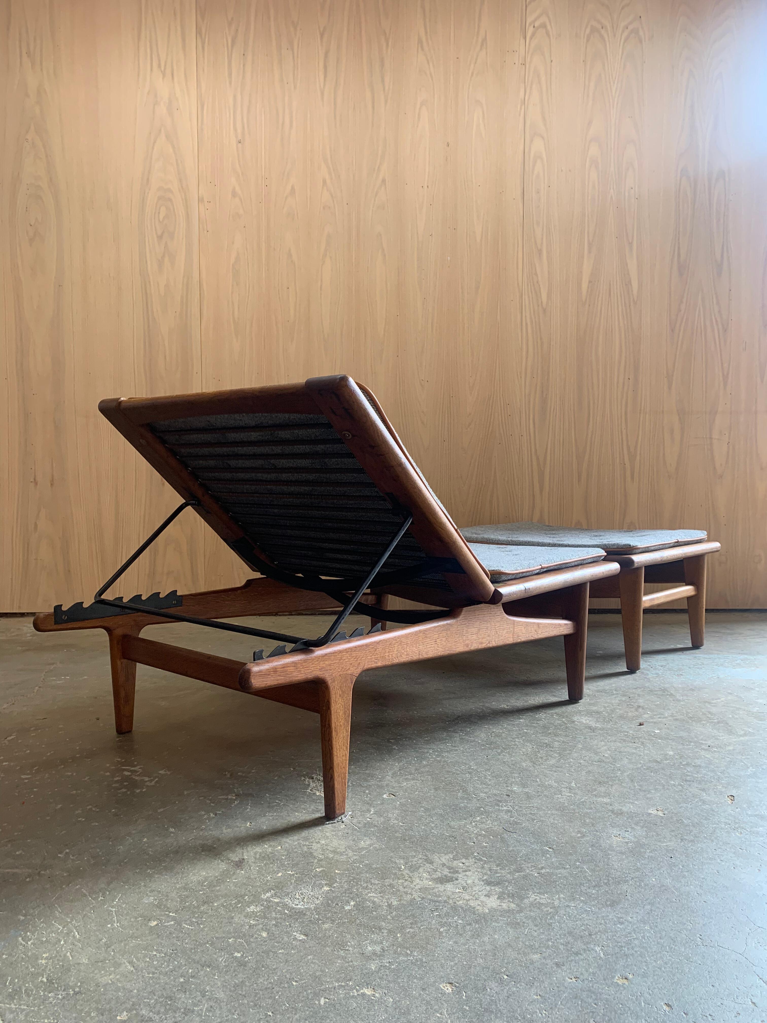 Sedia da salotto e ottomana Daybed in Oak del 1960 Modello GE1 di Hans Wegner per Getama in vendita 11