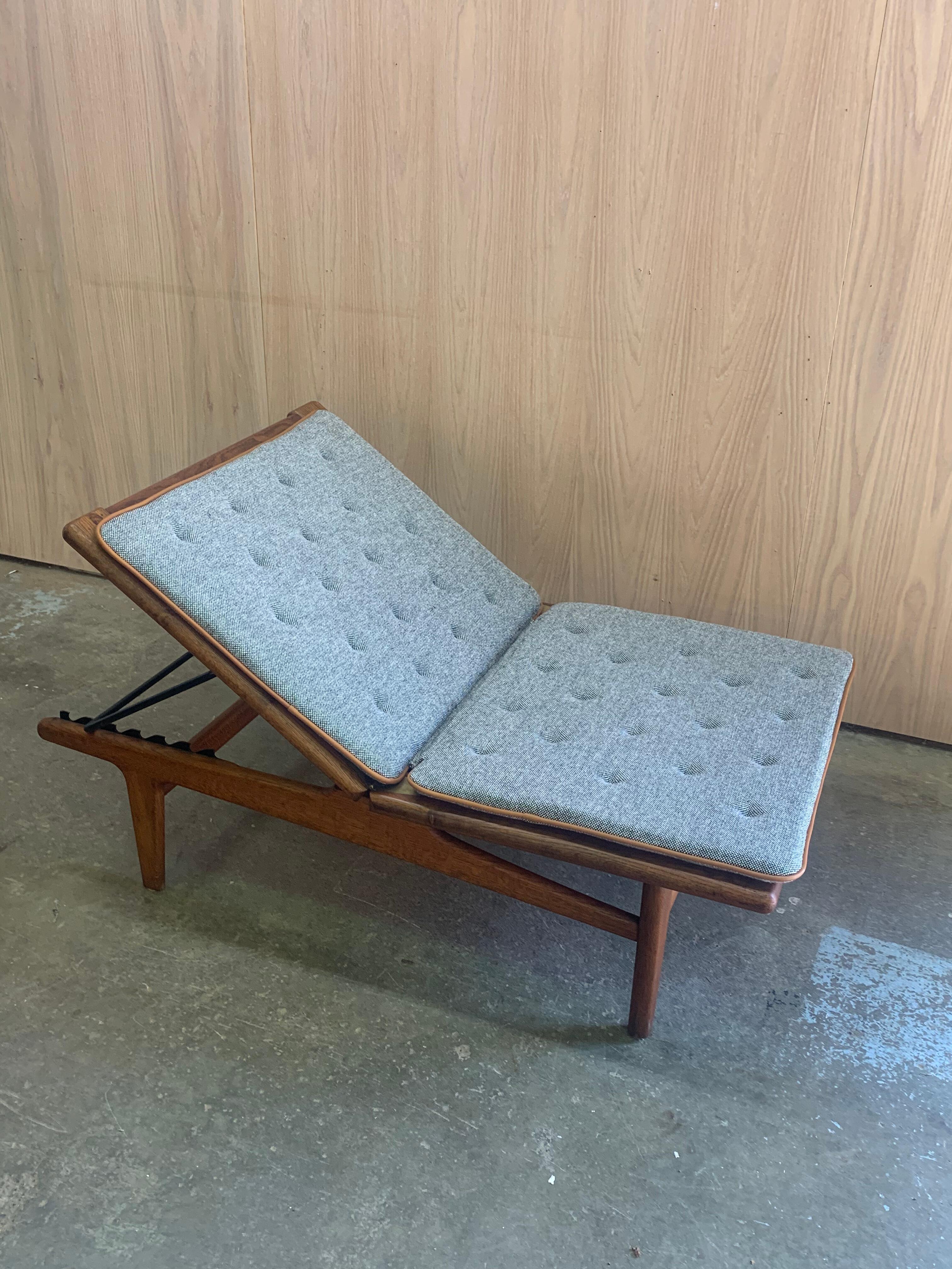 Chaise longue et pouf en Oak des années 1960  Daybed Model No No 1 by Hans Wegner for Getama en vente 12