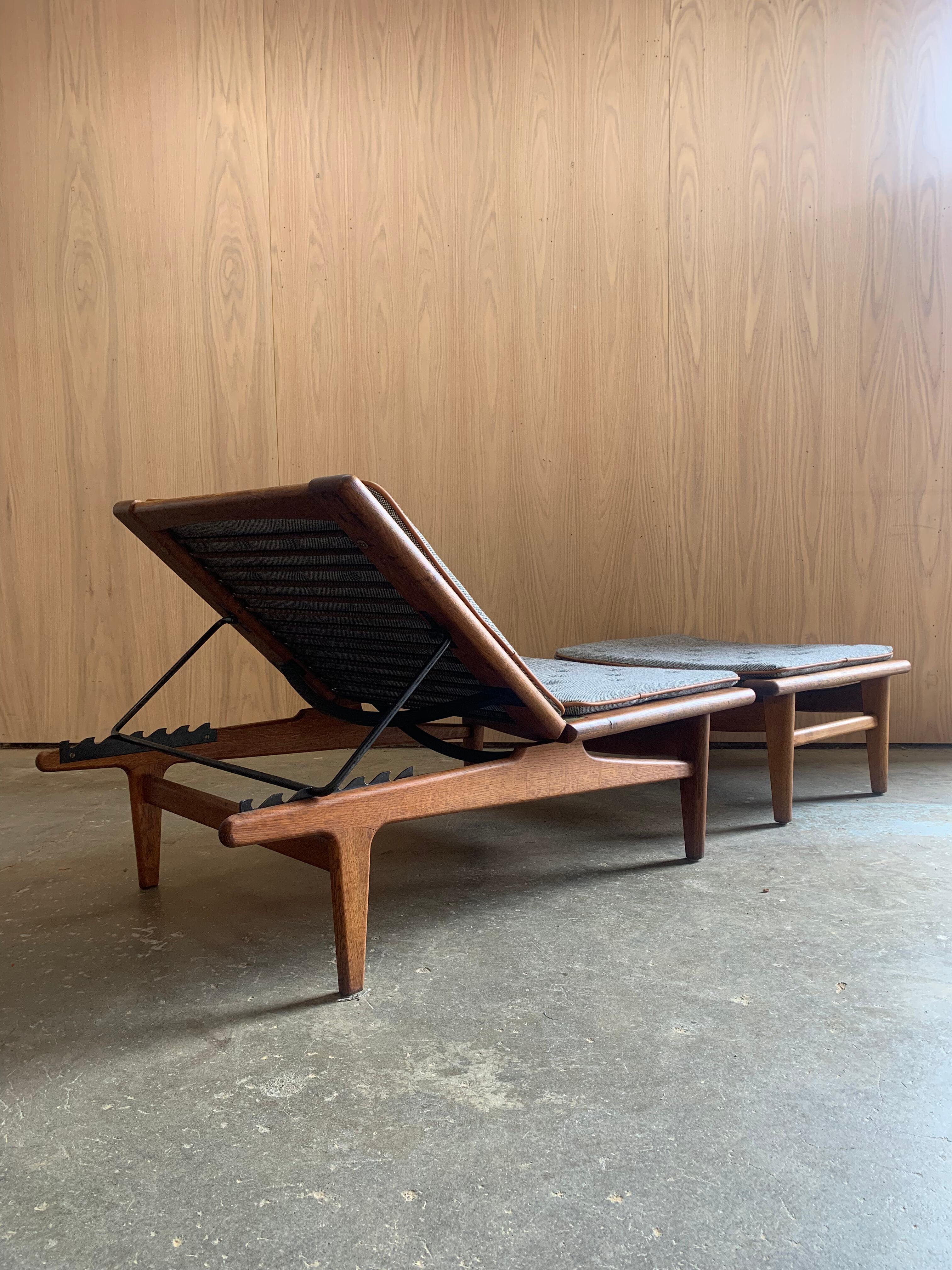 Sedia da salotto e ottomana Daybed in Oak del 1960 Modello GE1 di Hans Wegner per Getama in vendita 12