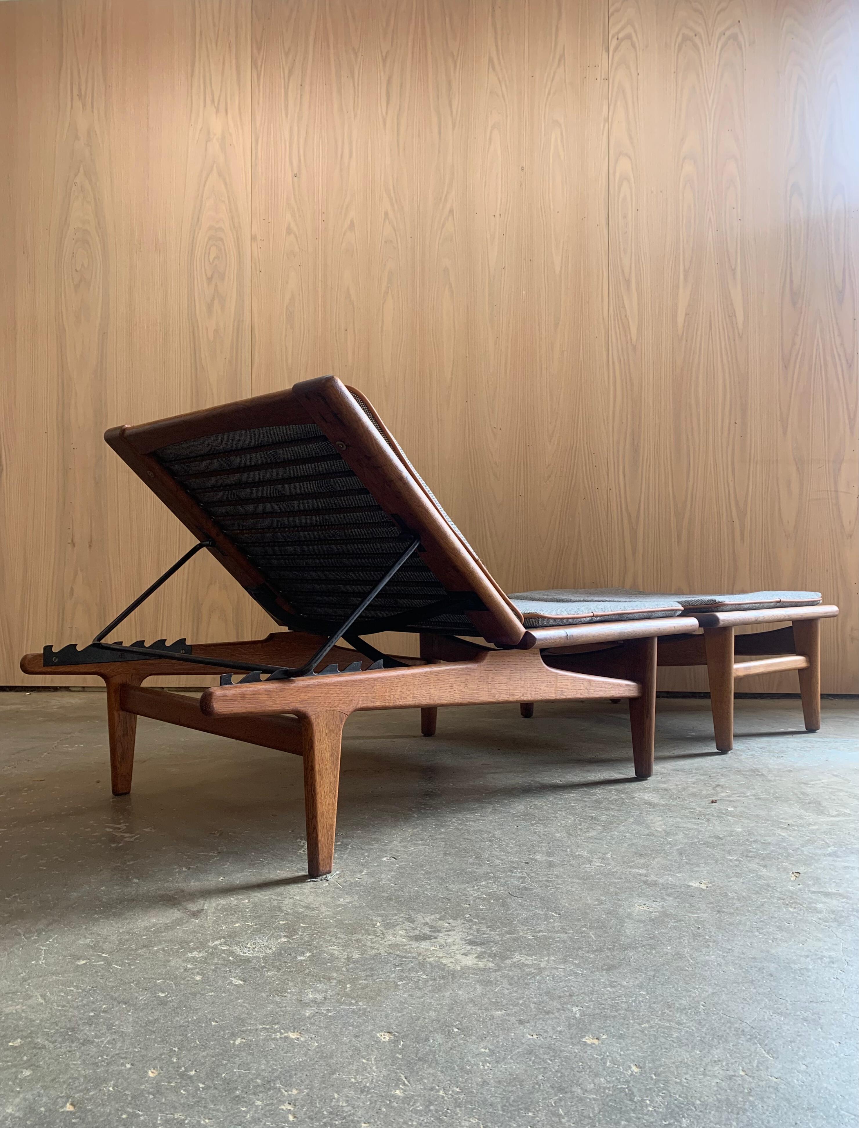 Sedia da salotto e ottomana Daybed in Oak del 1960 Modello GE1 di Hans Wegner per Getama in vendita 13