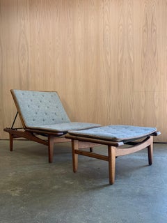 1960er Jahre Eiche Lounge Chair und Ottoman Daybed Model GE1 von Hans Wegner für Getama