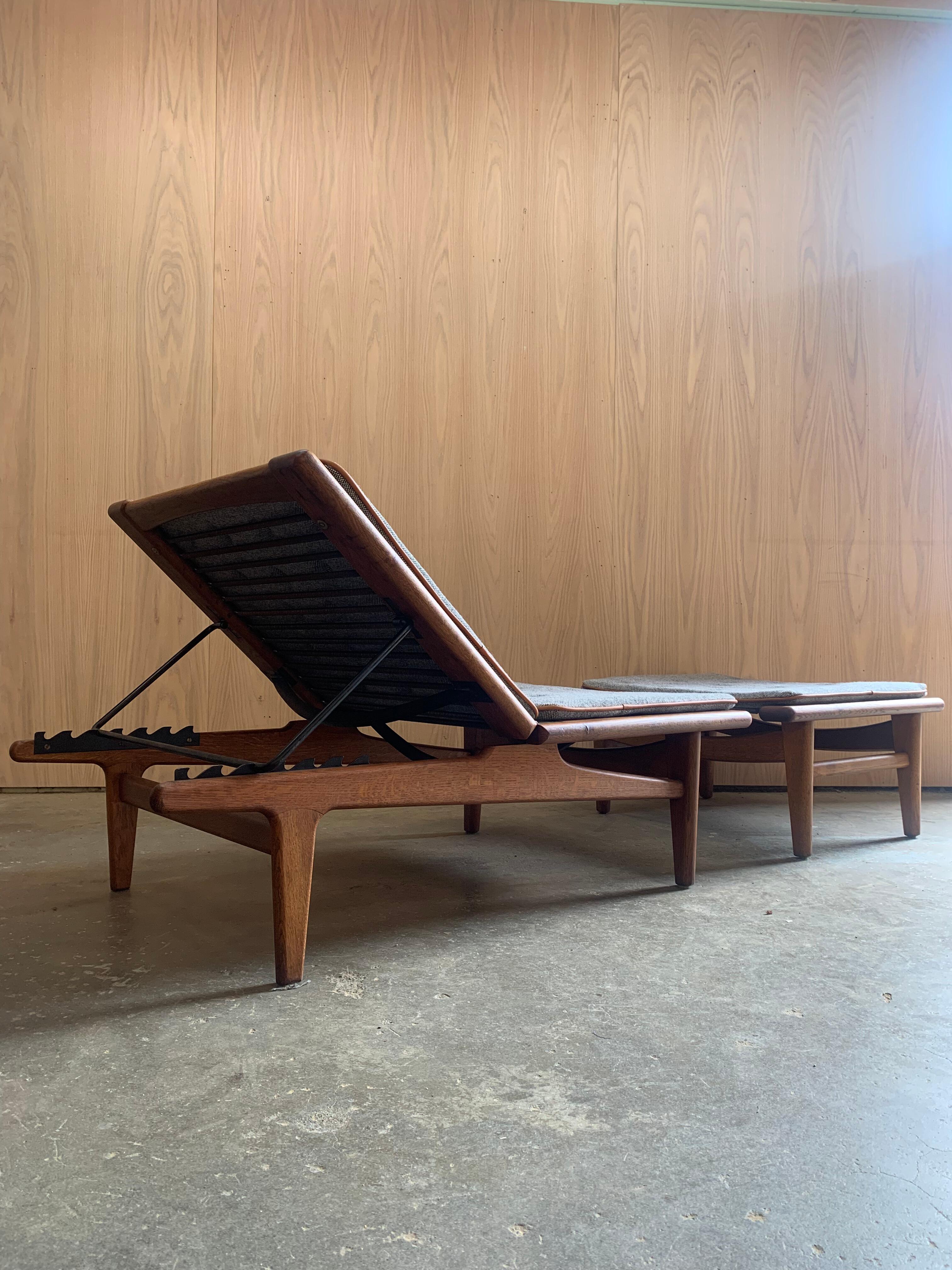 Chaise longue et pouf en Oak des années 1960  Daybed Model No No 1 by Hans Wegner for Getama en vente 14