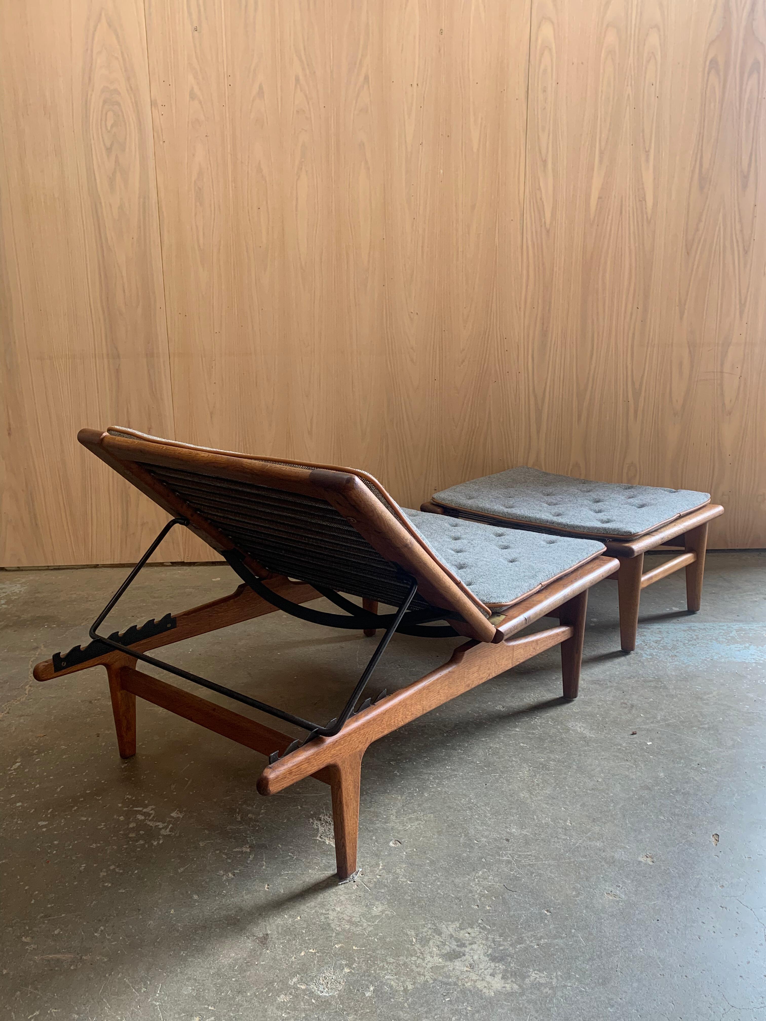 Sedia da salotto e ottomana Daybed in Oak del 1960 Modello GE1 di Hans Wegner per Getama in vendita 14