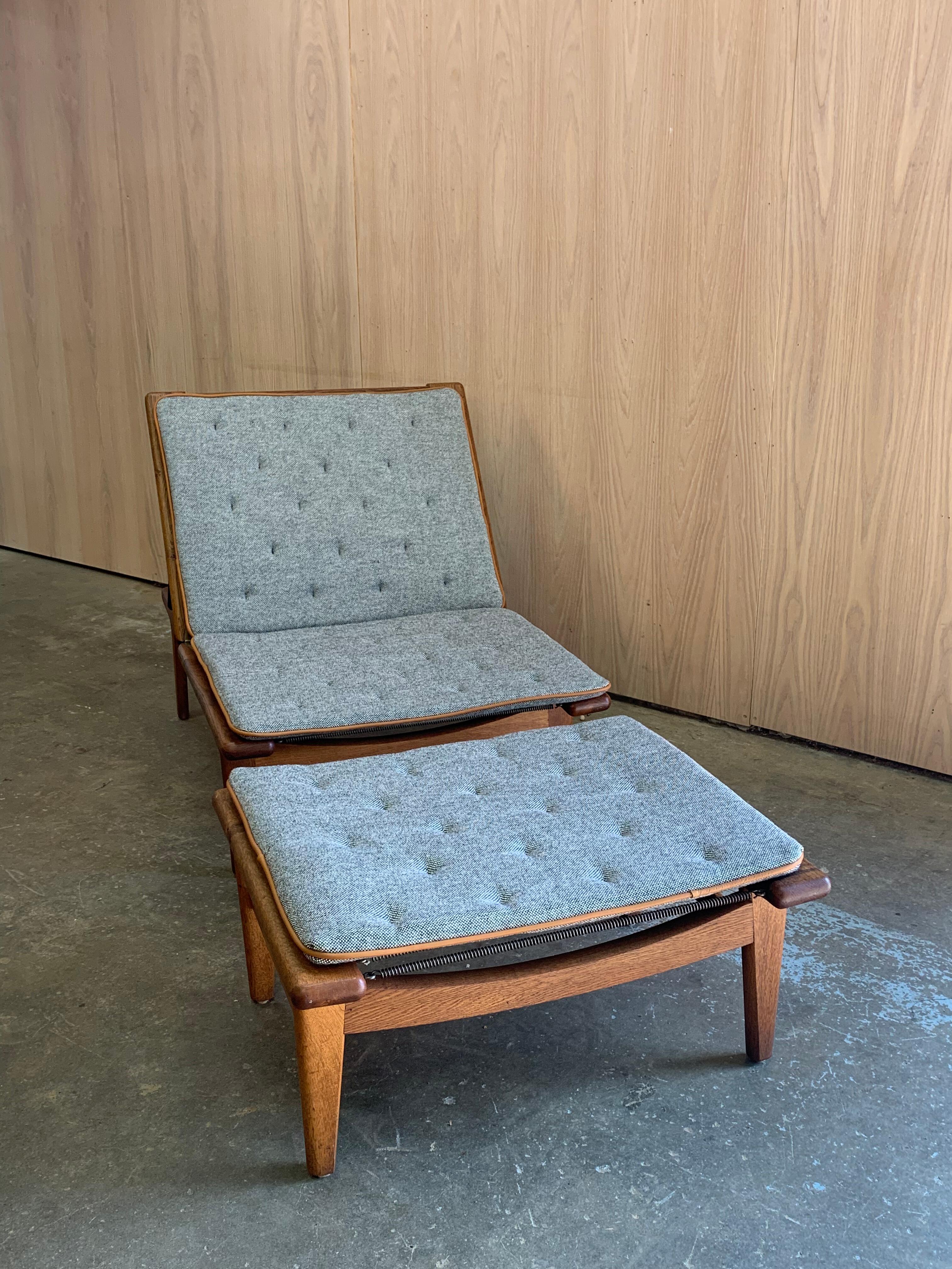 Chaise longue et pouf en Oak des années 1960  Daybed Model No No 1 by Hans Wegner for Getama en vente 2