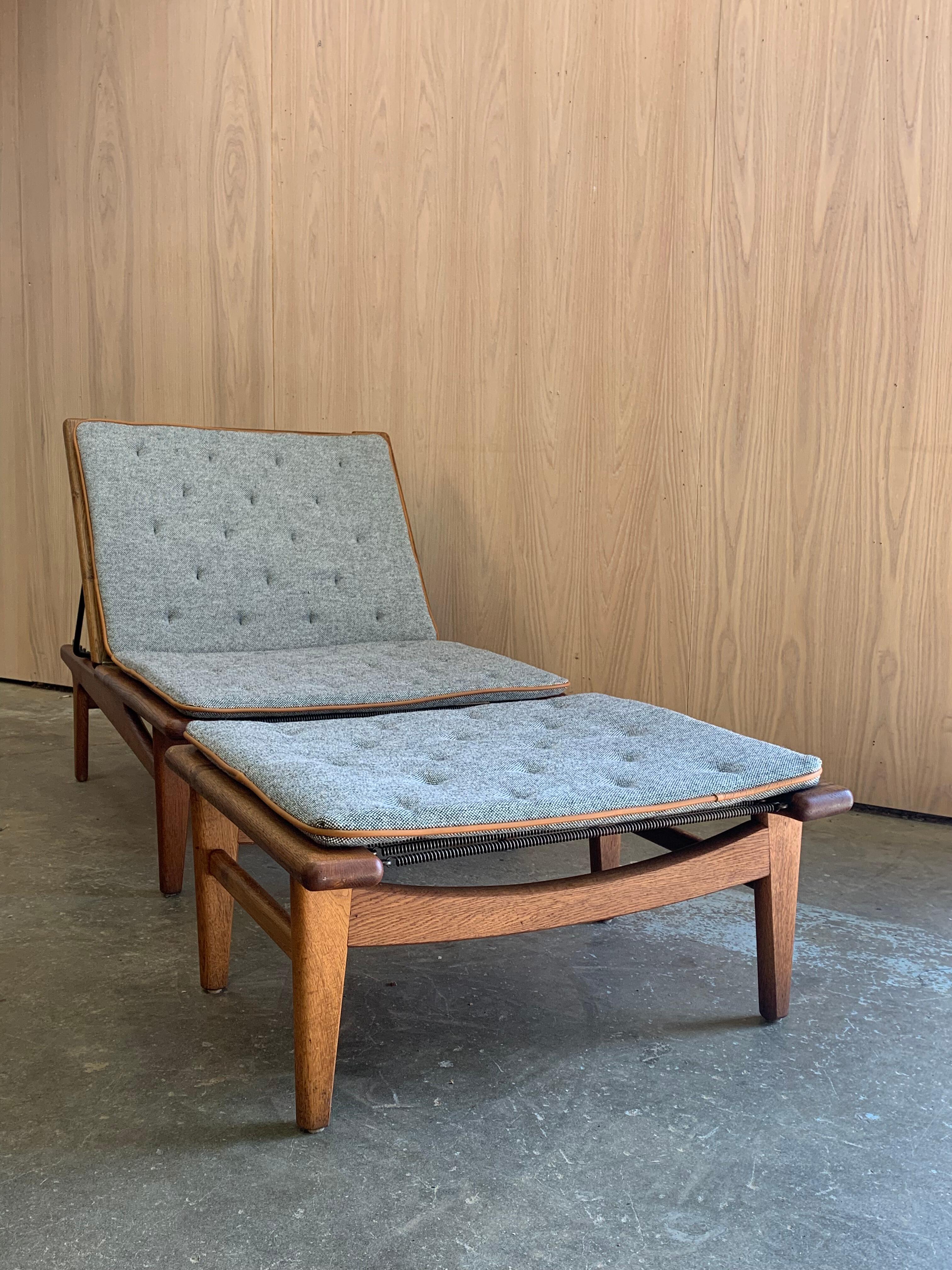 Chaise longue et pouf en Oak des années 1960  Daybed Model No No 1 by Hans Wegner for Getama en vente 3