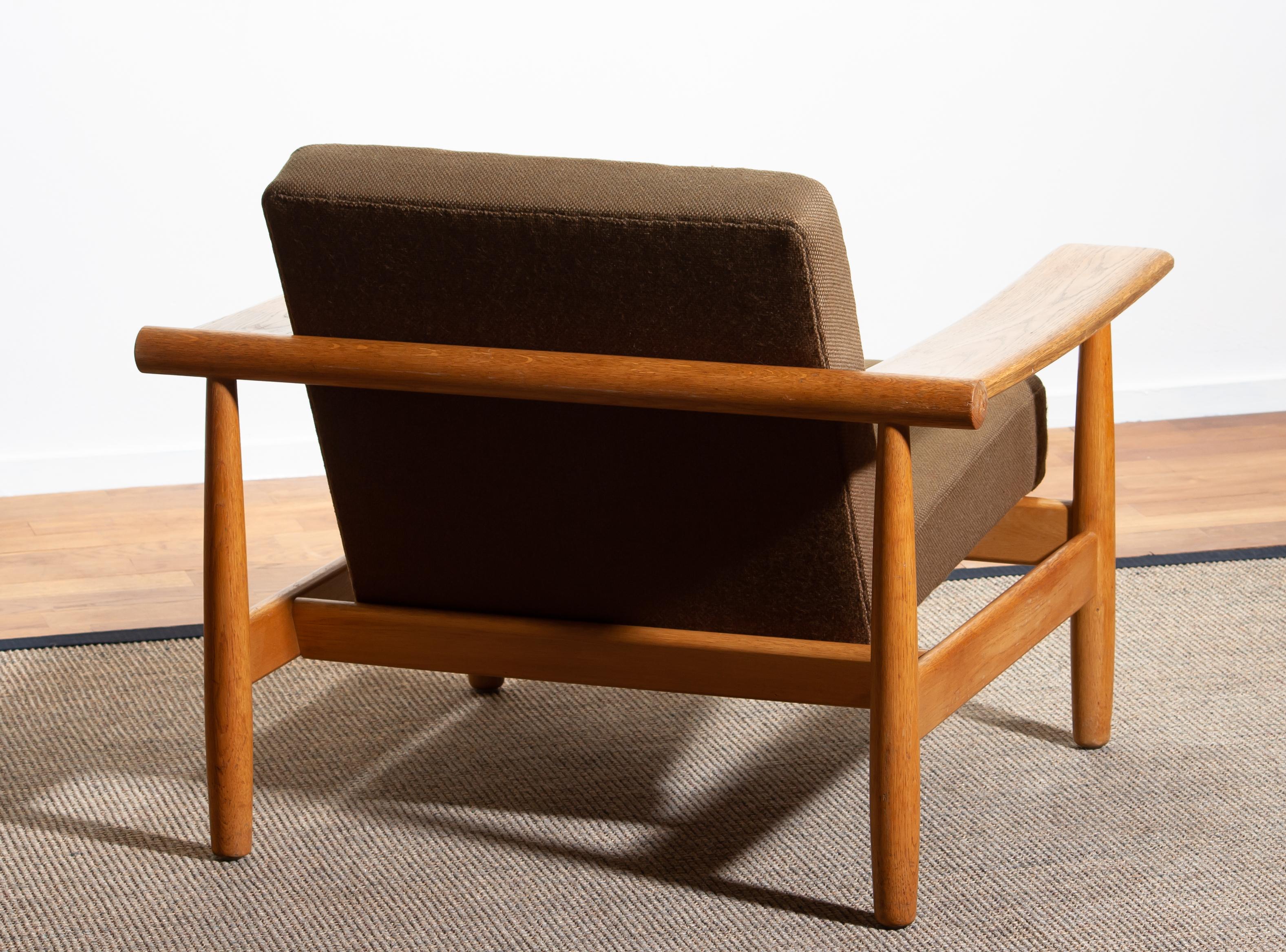 1960s Oak Lounge Chair, Denmark 4