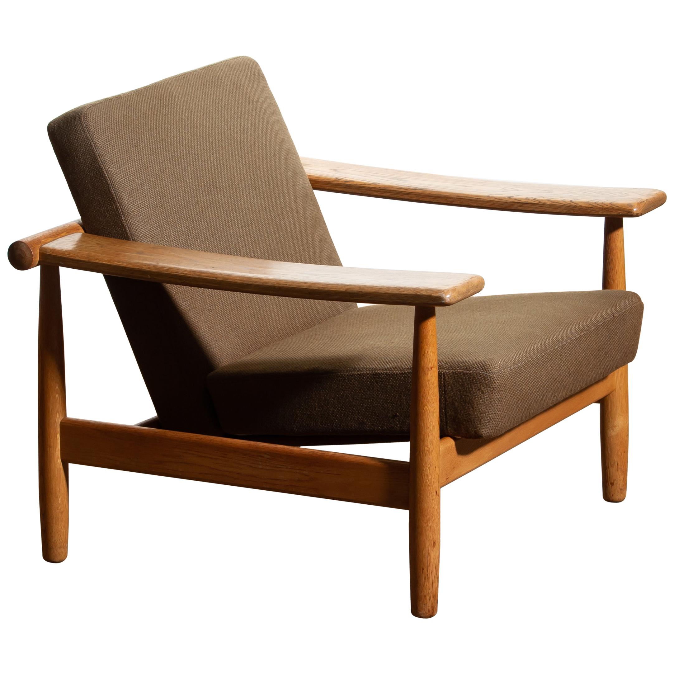 Scandinavian Modern 1960s Oak Lounge Chair, Denmark