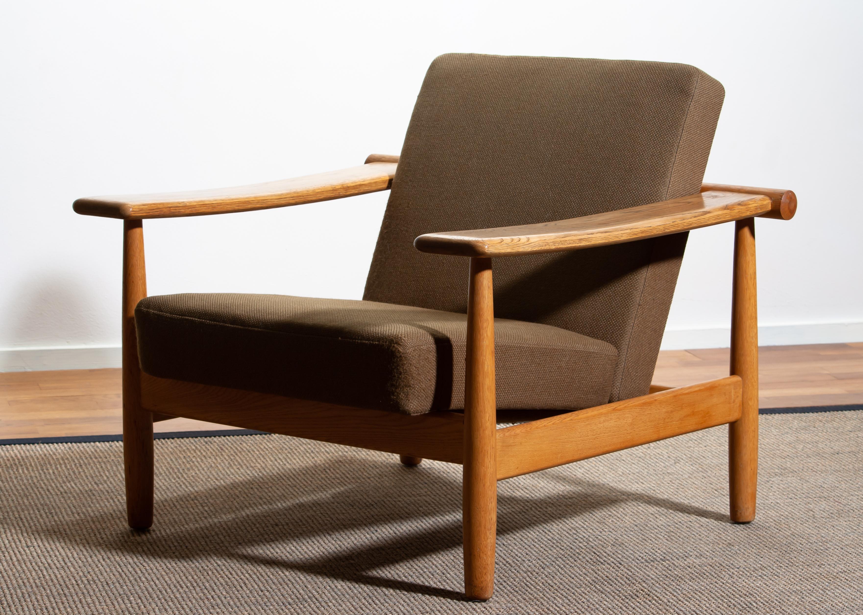 Mid-20th Century 1960s Oak Lounge Chair Living Room Set from Denmark in GETAMA Style