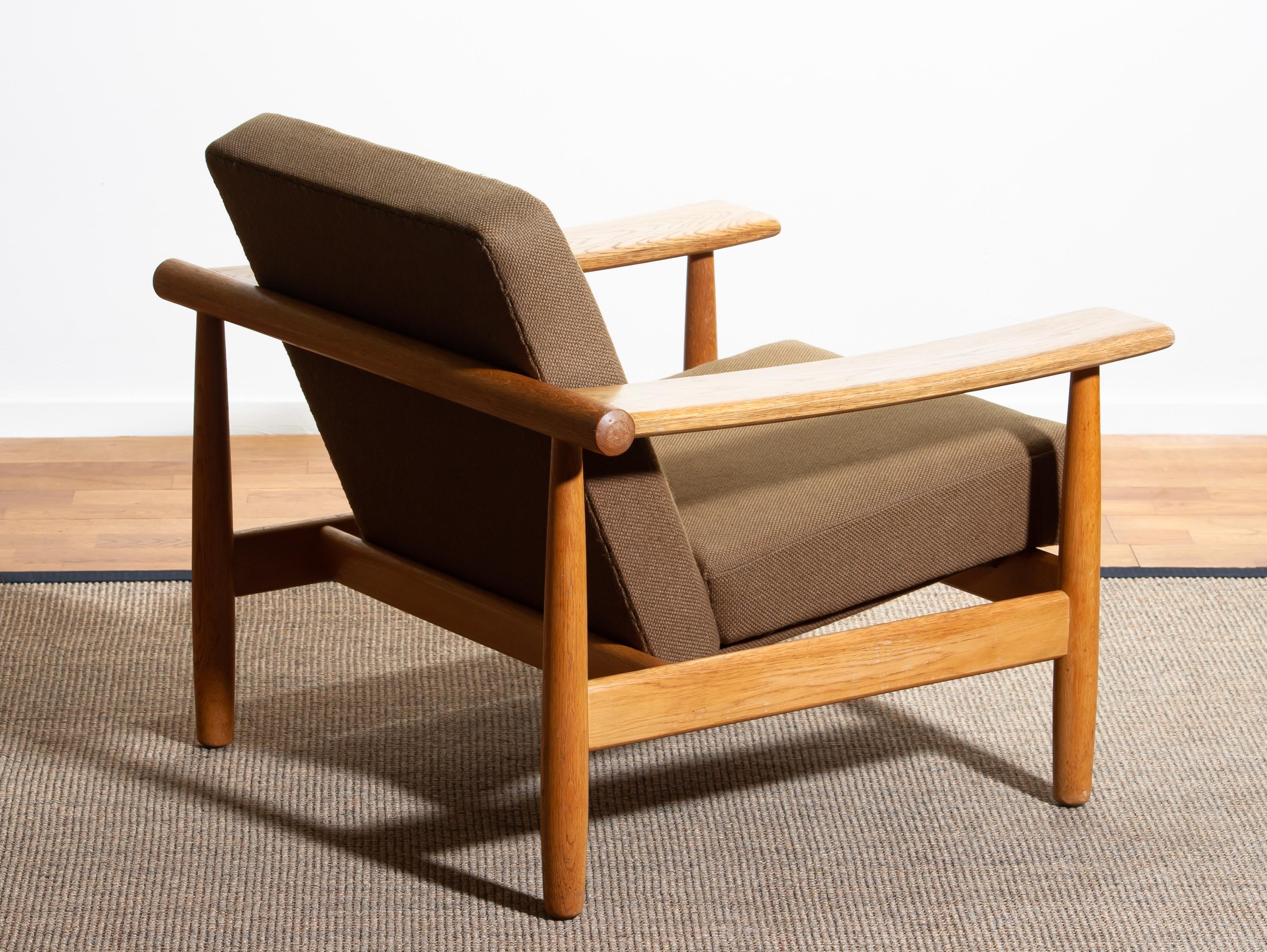 1960s, Oak Sofa and Lounge Chair/Living Room Set from Denmark in GETAMA Style 1
