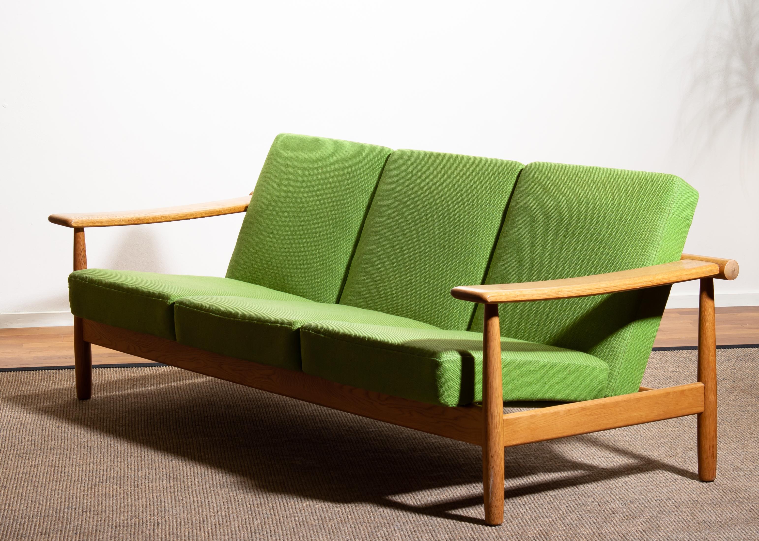 1960s, Oak Sofa and Lounge Chair or Living Room Set from Denmark 10