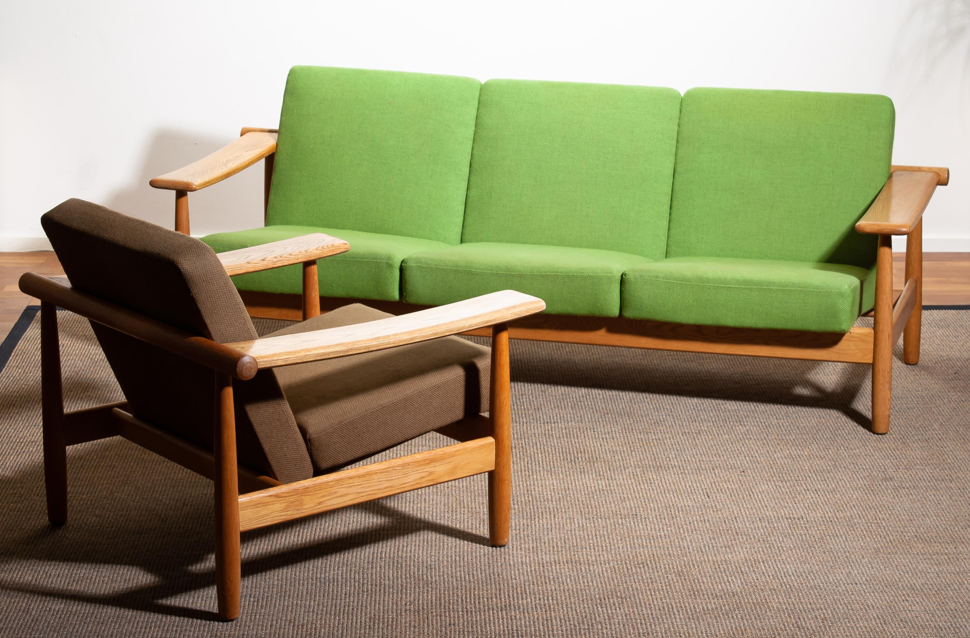 1960s, Oak Sofa from Denmark in GETAMA Style 1