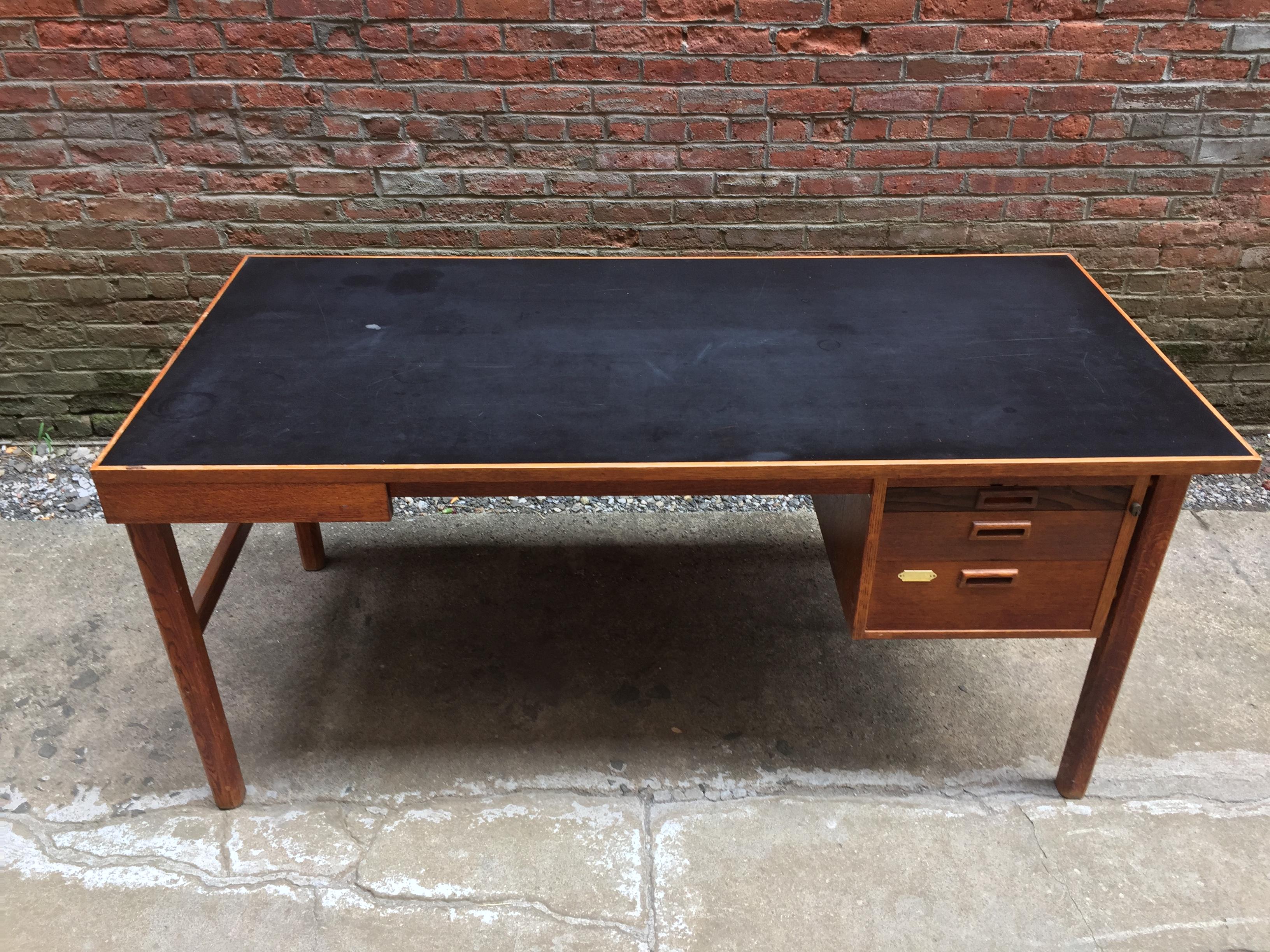 Swedish Bernt Petersen Oak and Laminate Desk