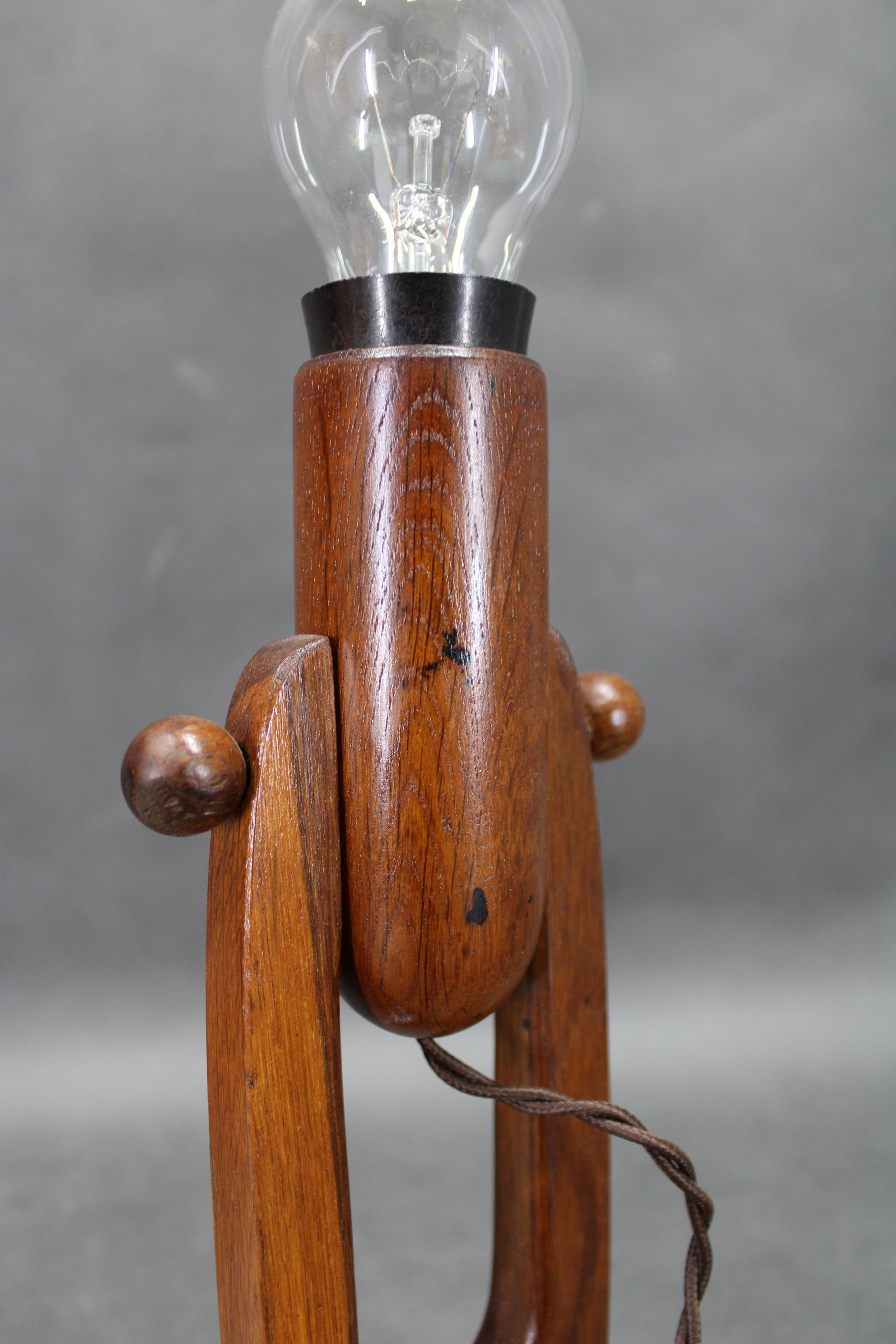 1960s Oak Table or Wall Lamp, Czechoslovakia For Sale 5