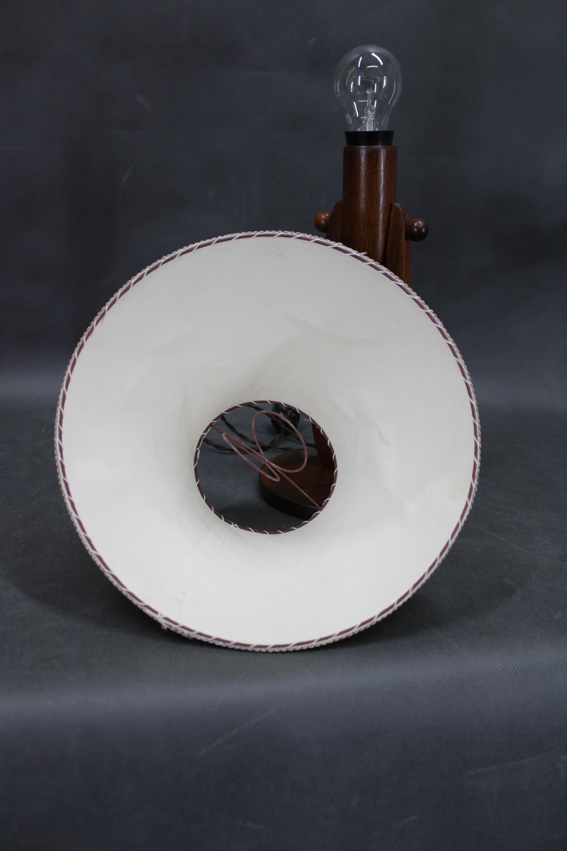 1960s Oak Table or Wall Lamp, Czechoslovakia For Sale 10