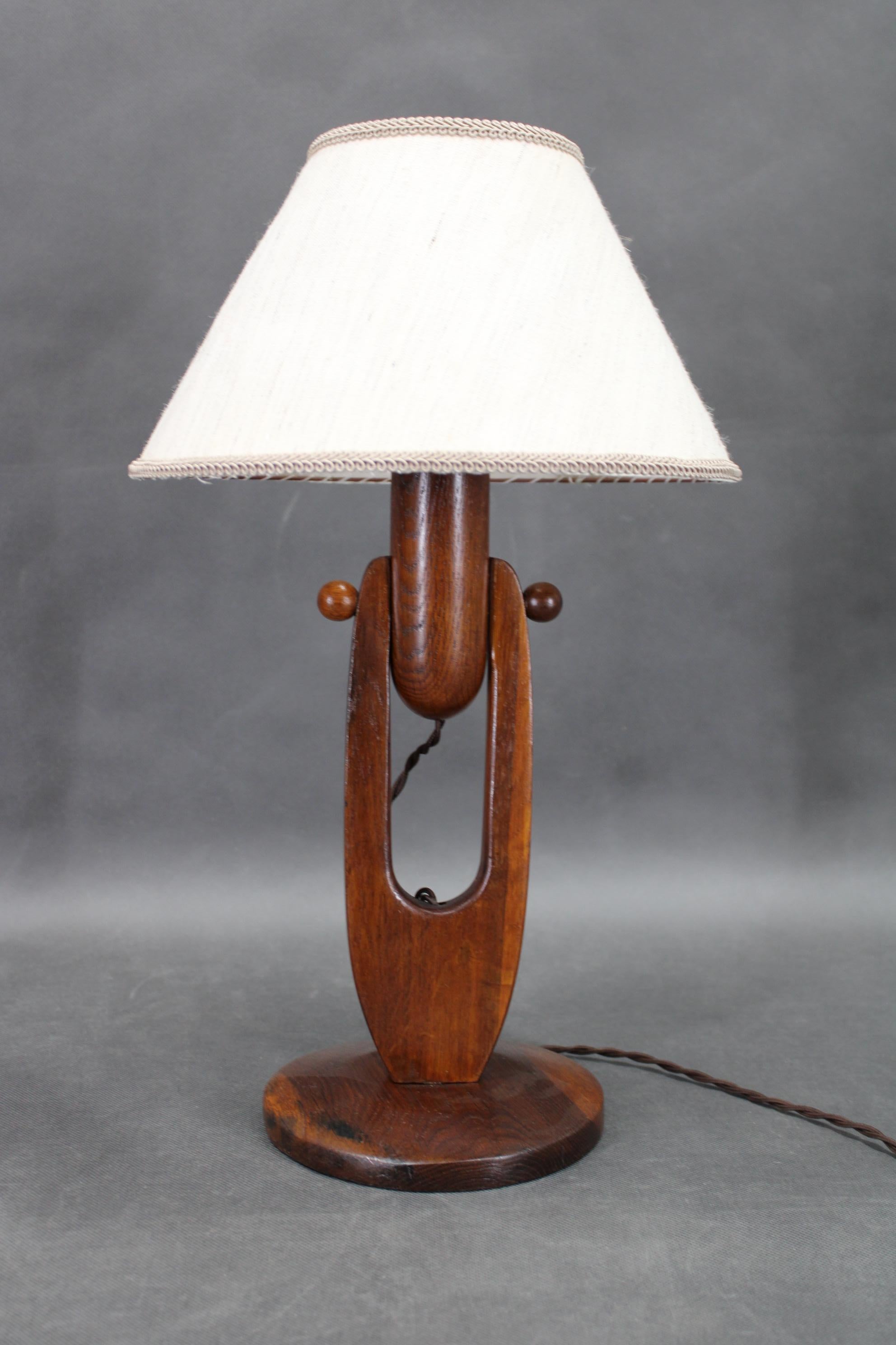 Mid-Century Modern 1960s Oak Table or Wall Lamp, Czechoslovakia For Sale