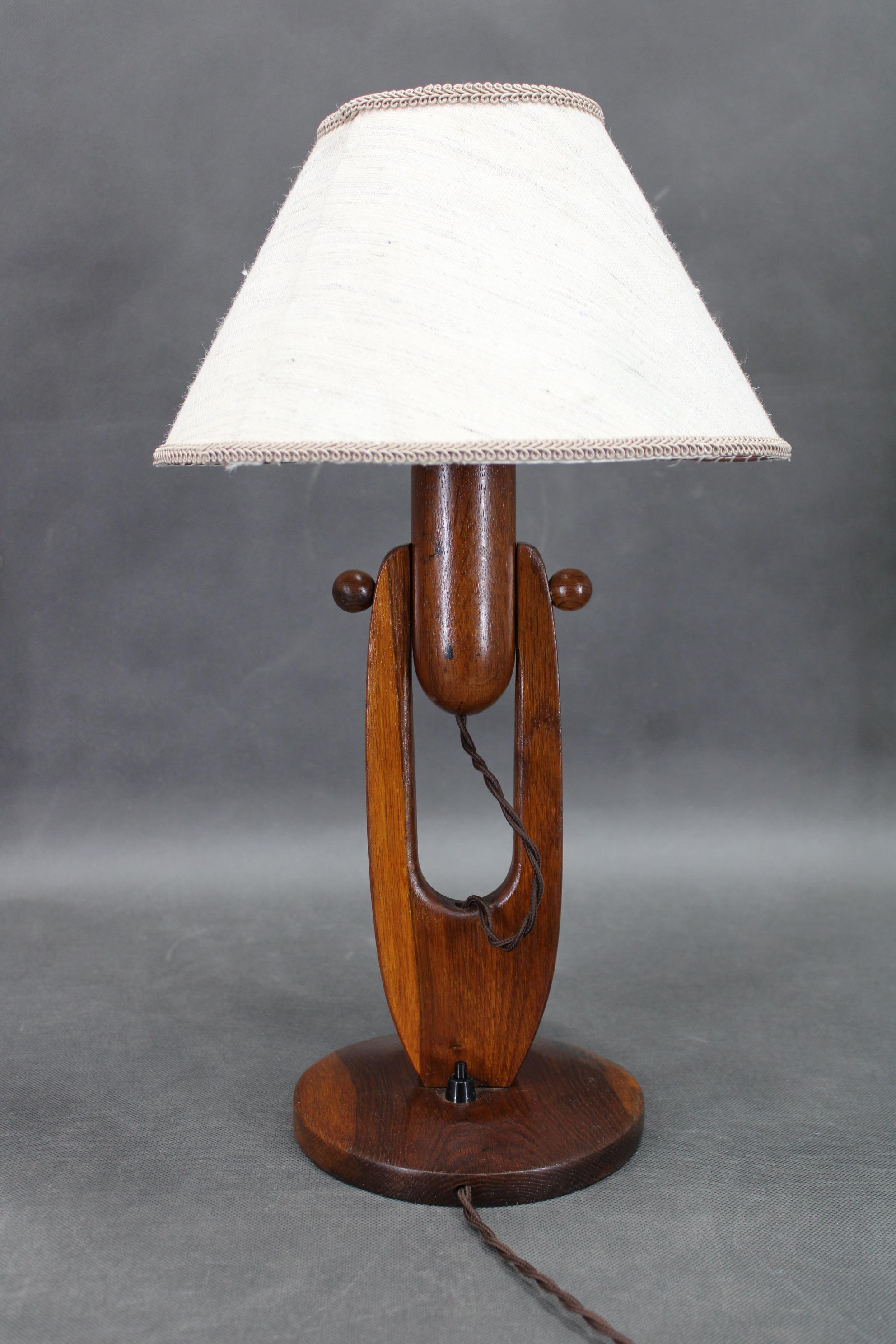 Mid-20th Century 1960s Oak Table or Wall Lamp, Czechoslovakia For Sale