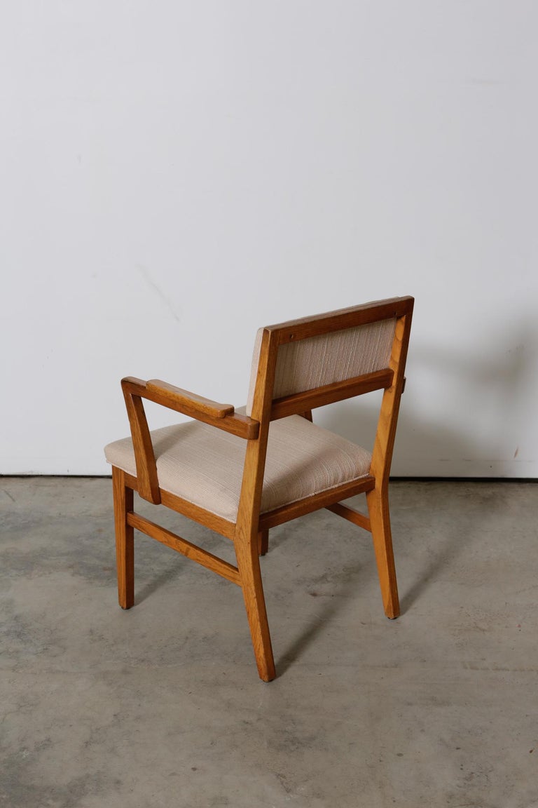 American 1960s Oak Upholstered Rare Desk Chair