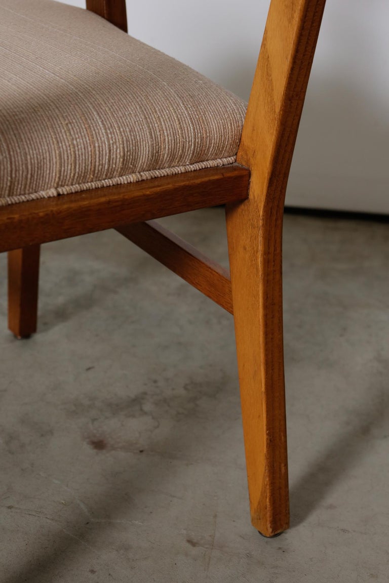 Fabric 1960s Oak Upholstered Rare Desk Chair