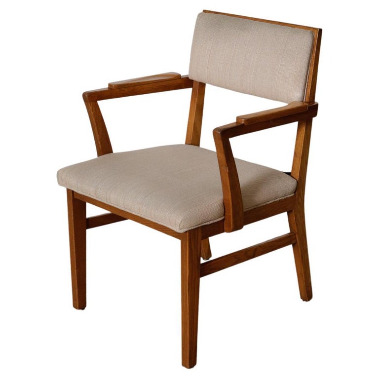 1960s Oak Upholstered Rare Desk Chair