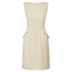 1960s Oatmeal Linen Textured Linen Dress