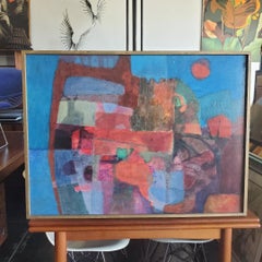1960s "Ode To The West Wind" Nan Auldin Original Oil Painting, Framed and Signed