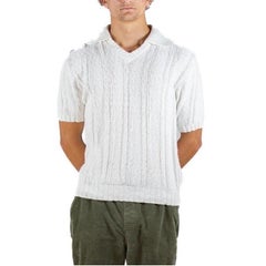 1960S Off White Cotton Blend Knit Men's Shirt