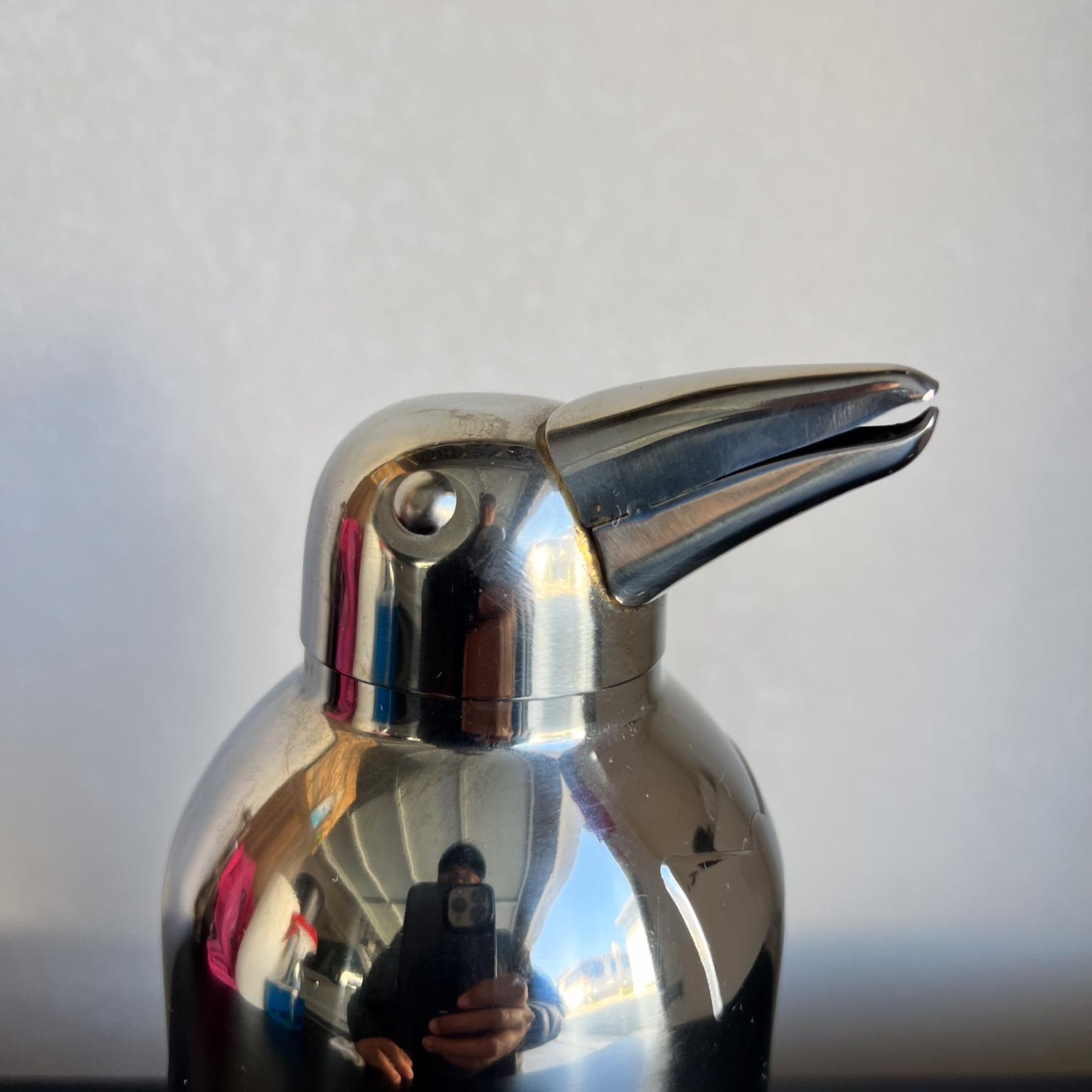 20th Century 1960s Oggi Dapper Penguin Stainless Cocktail Shaker