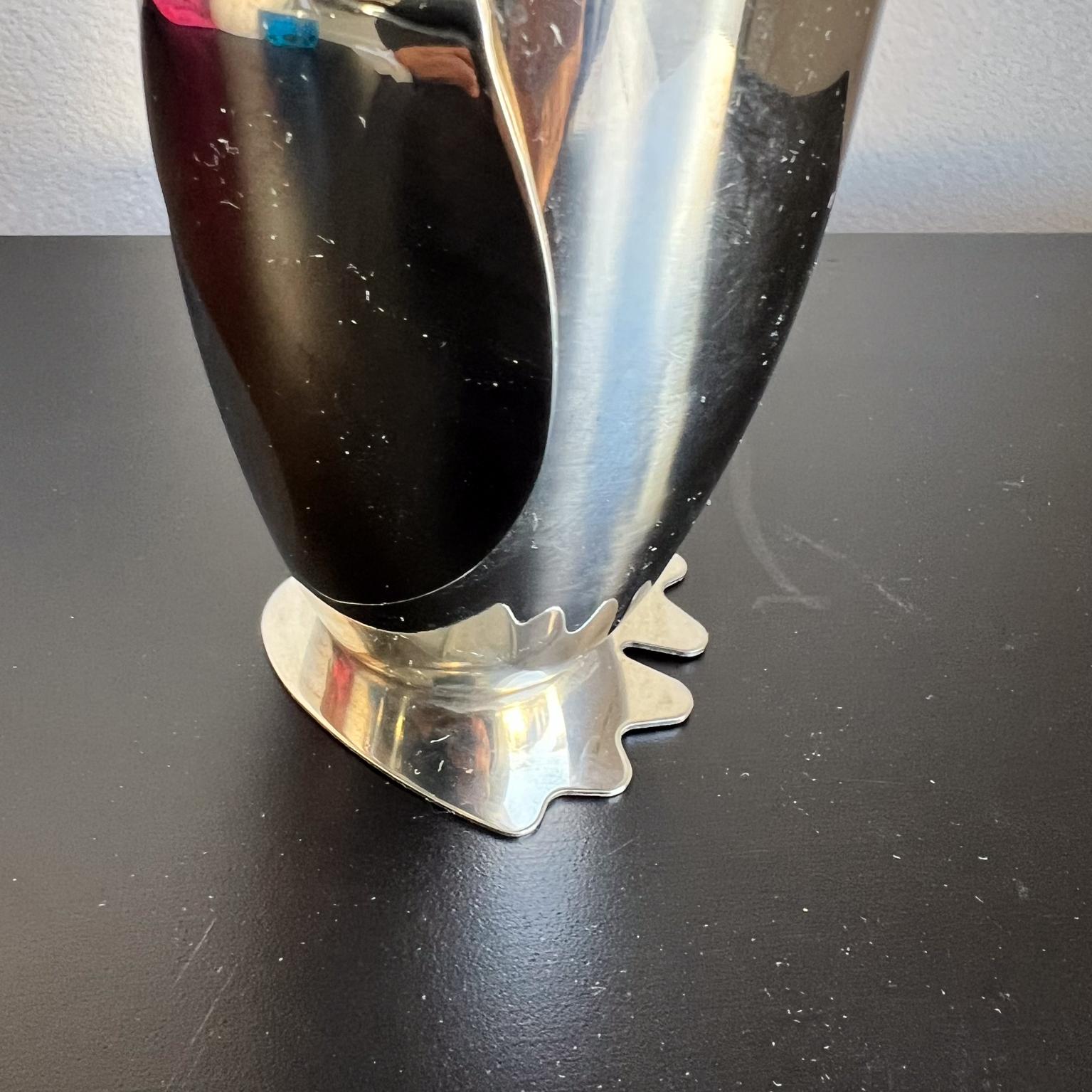 Stainless Steel 1960s Oggi Dapper Penguin Stainless Cocktail Shaker