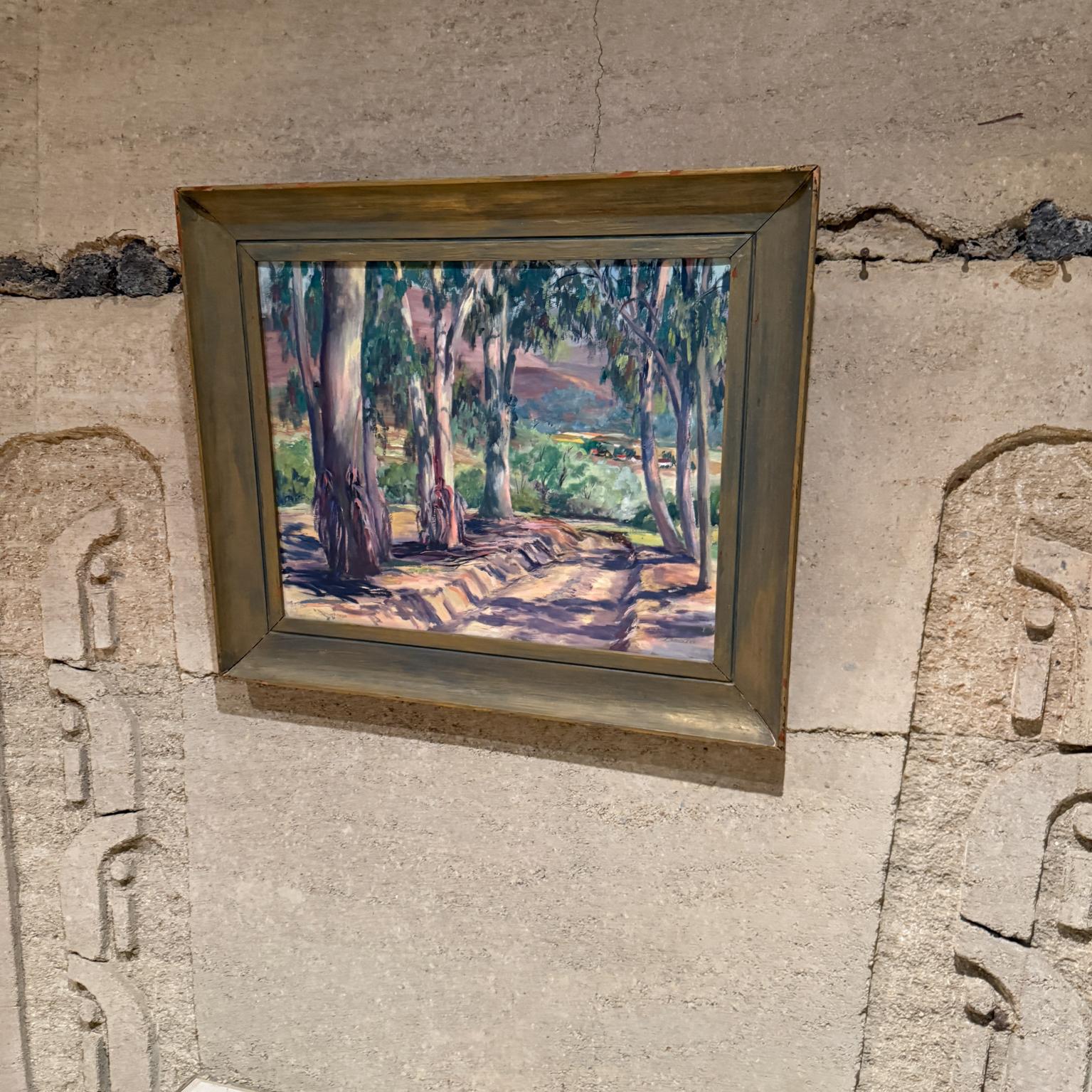 Mid-Century Modern 1960s Oil Painting Impressionist Calif Landscape Art signed For Sale