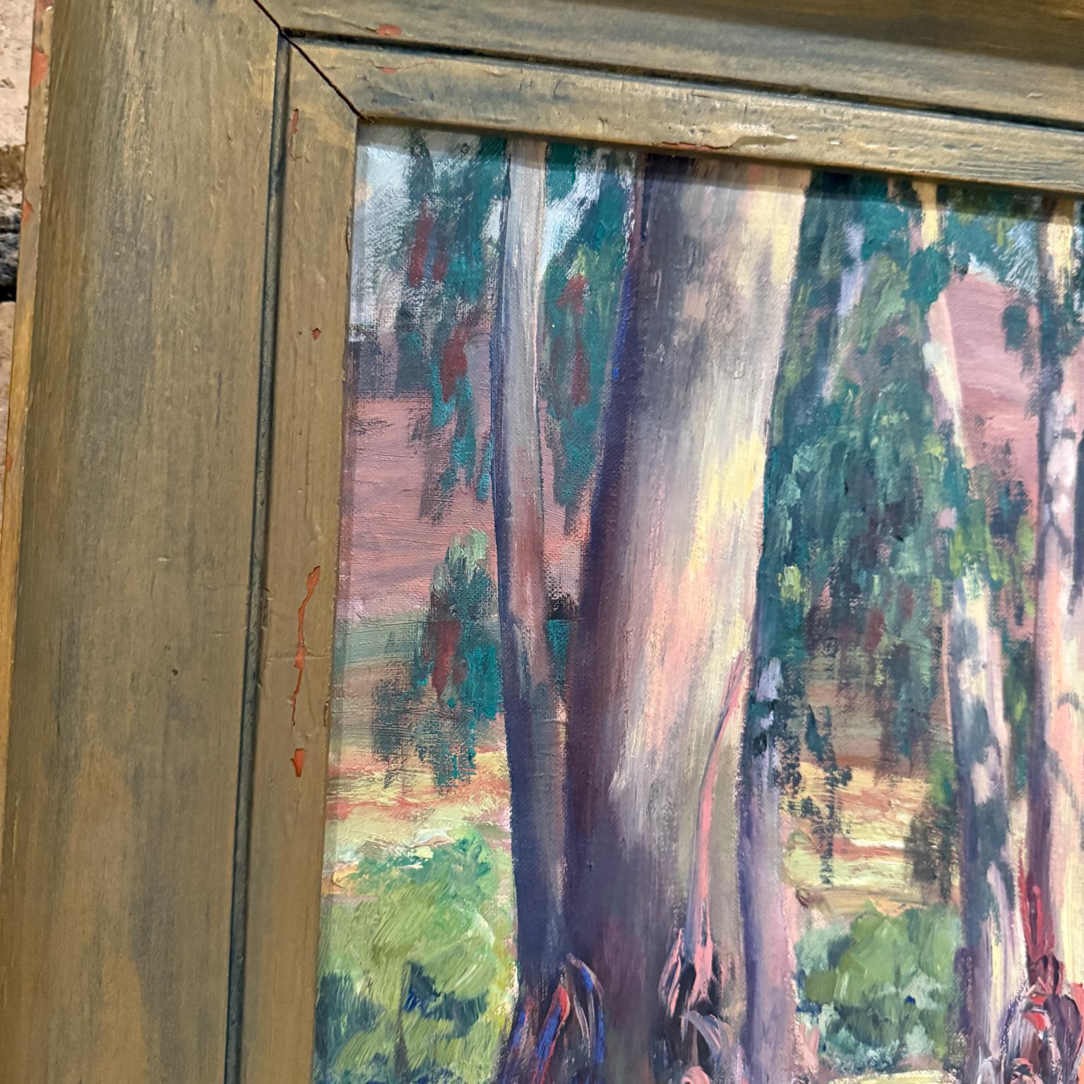 1960s Oil Painting Impressionist Calif Landscape Art signed In Good Condition For Sale In Chula Vista, CA