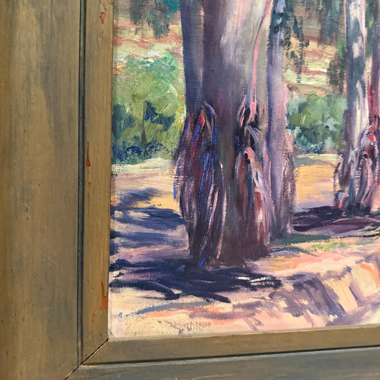 Mid-20th Century 1960s Oil Painting Impressionist Calif Landscape Art signed For Sale