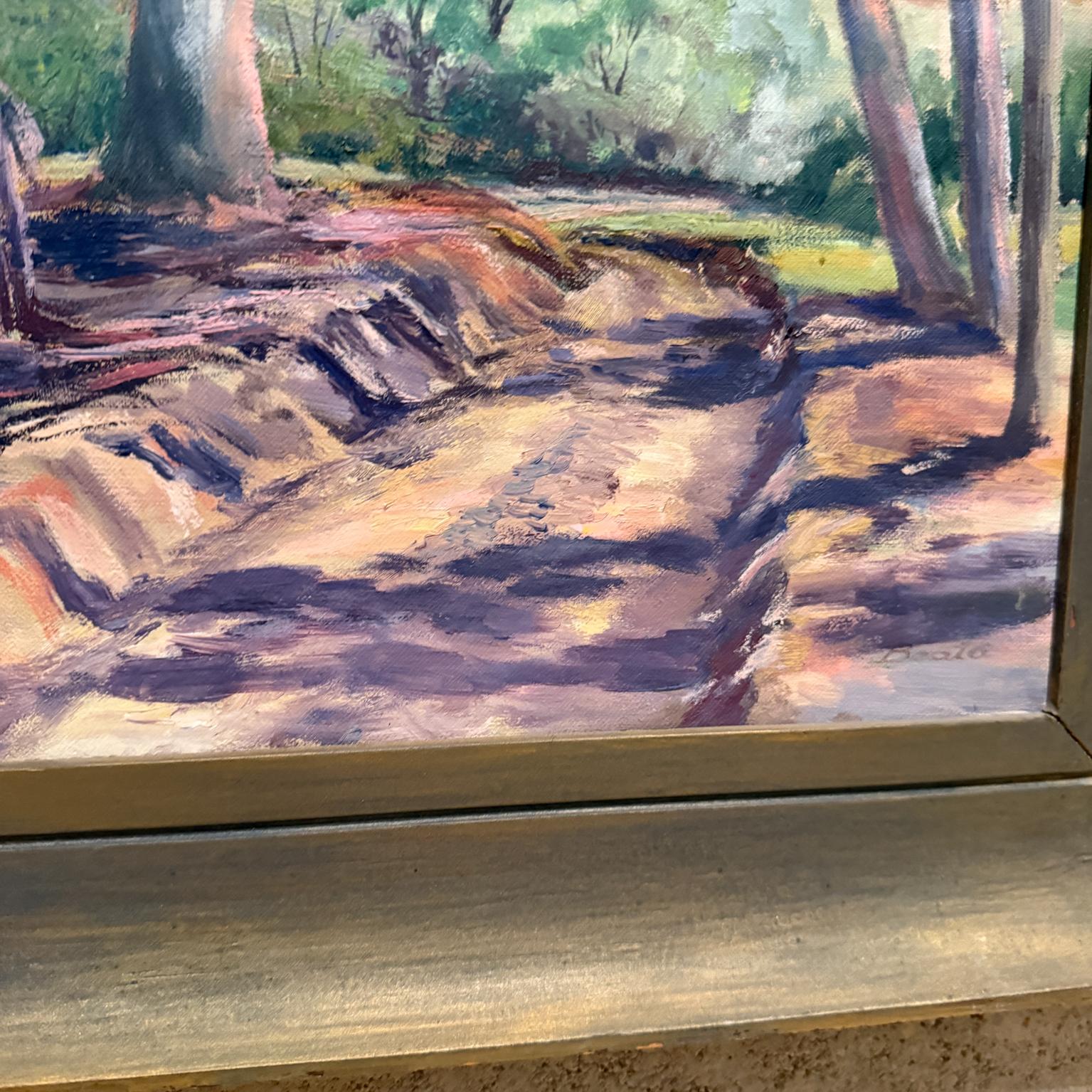 Canvas 1960s Oil Painting Impressionist Calif Landscape Art signed For Sale